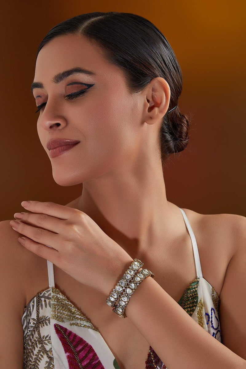 Polki Brilliance Victorian Bangles - Dyulokha