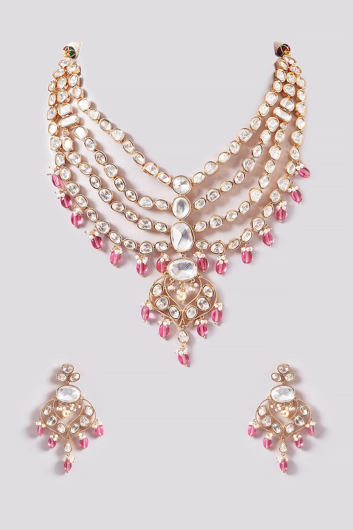 Elegant Layered Kundan Polki Set - Dyulokha