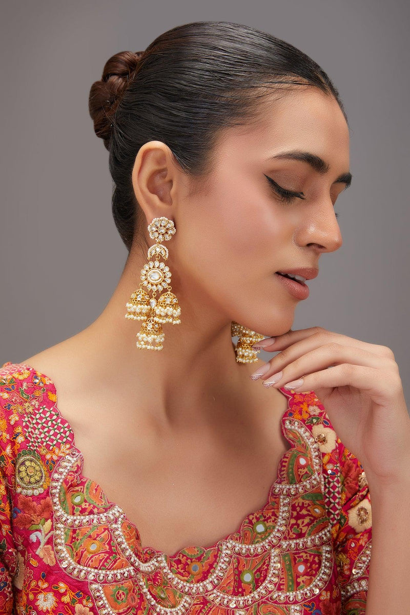 Kundan Pearl Earrings - Dyulokha