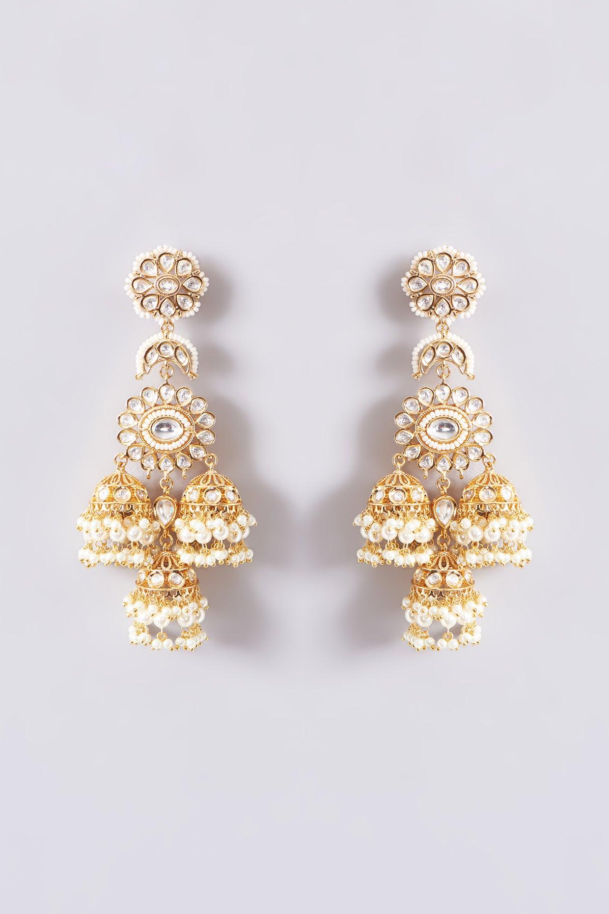 Kundan Pearl Earrings - Dyulokha