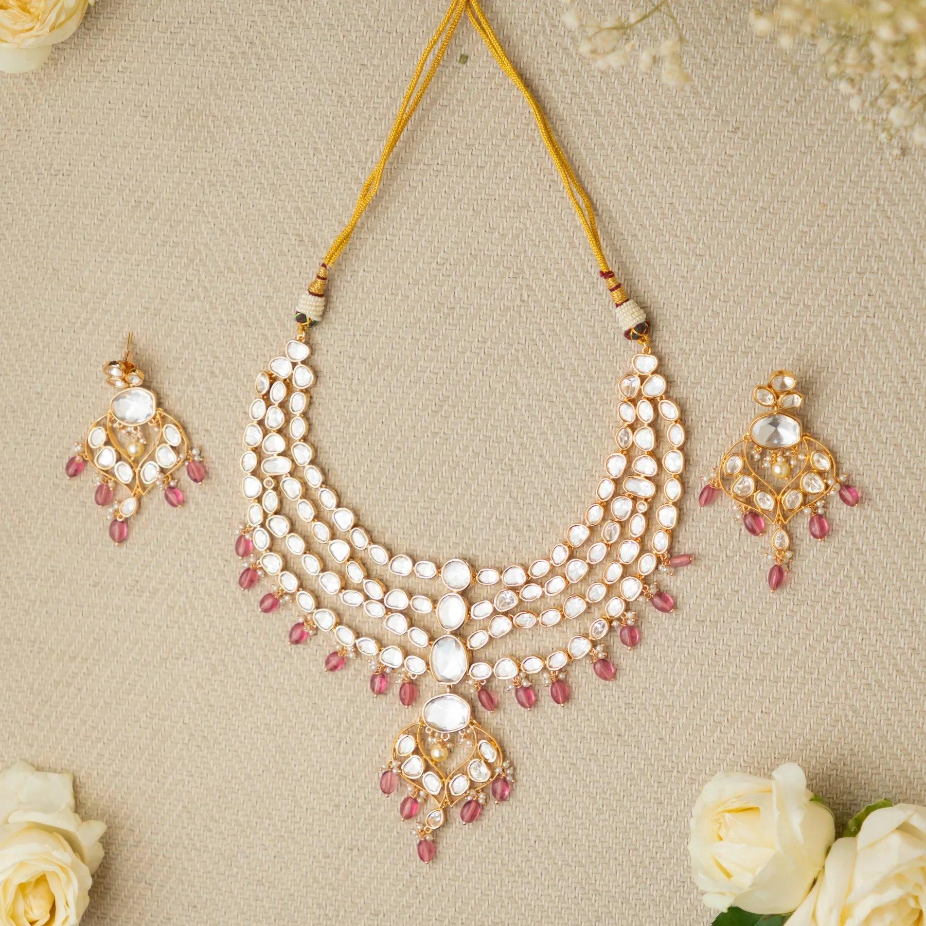 Elegant Layered Kundan Polki Set - Dyulokha