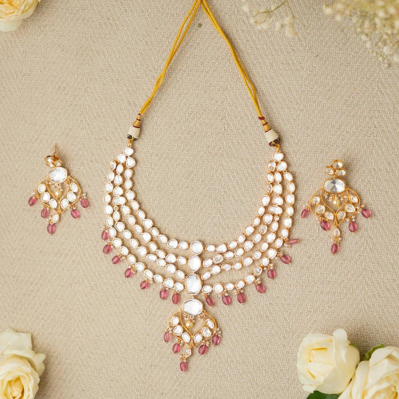 Elegant Layered Kundan Polki Set - Dyulokha