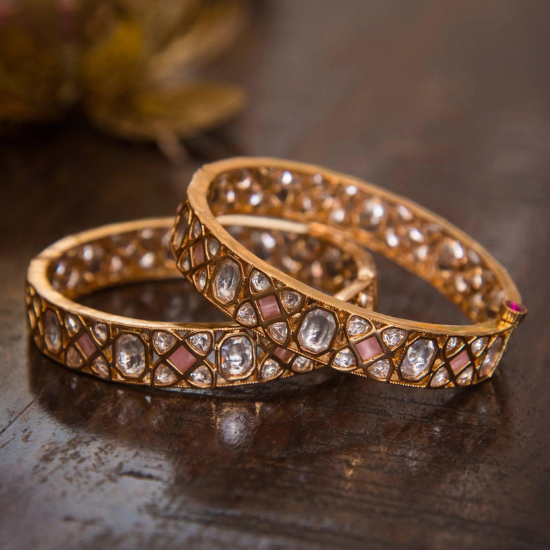 Dramatic Kundan Bangles - Dyulokha