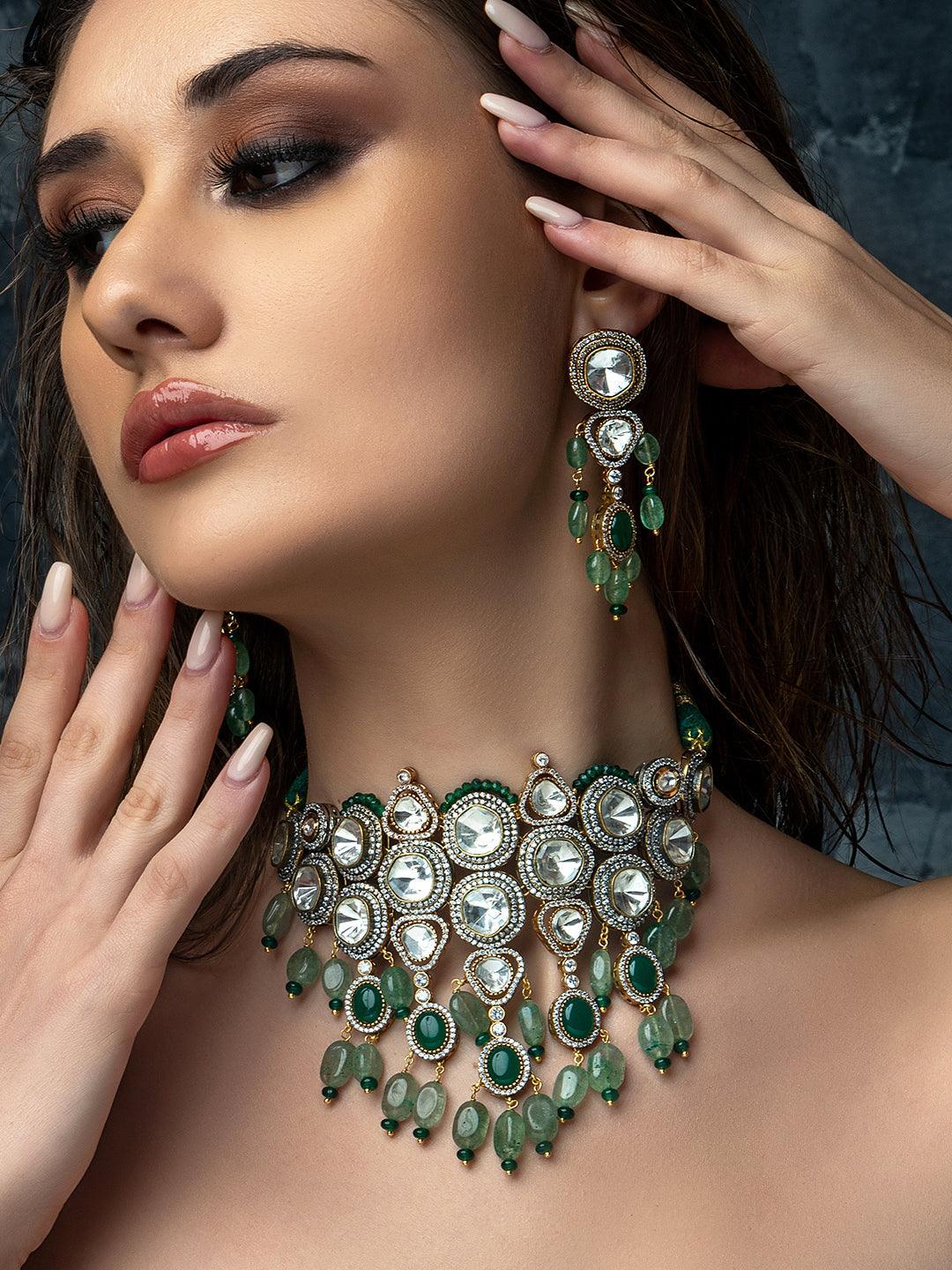 Harmonic Jade Polki Bridal Set - Dyulokha