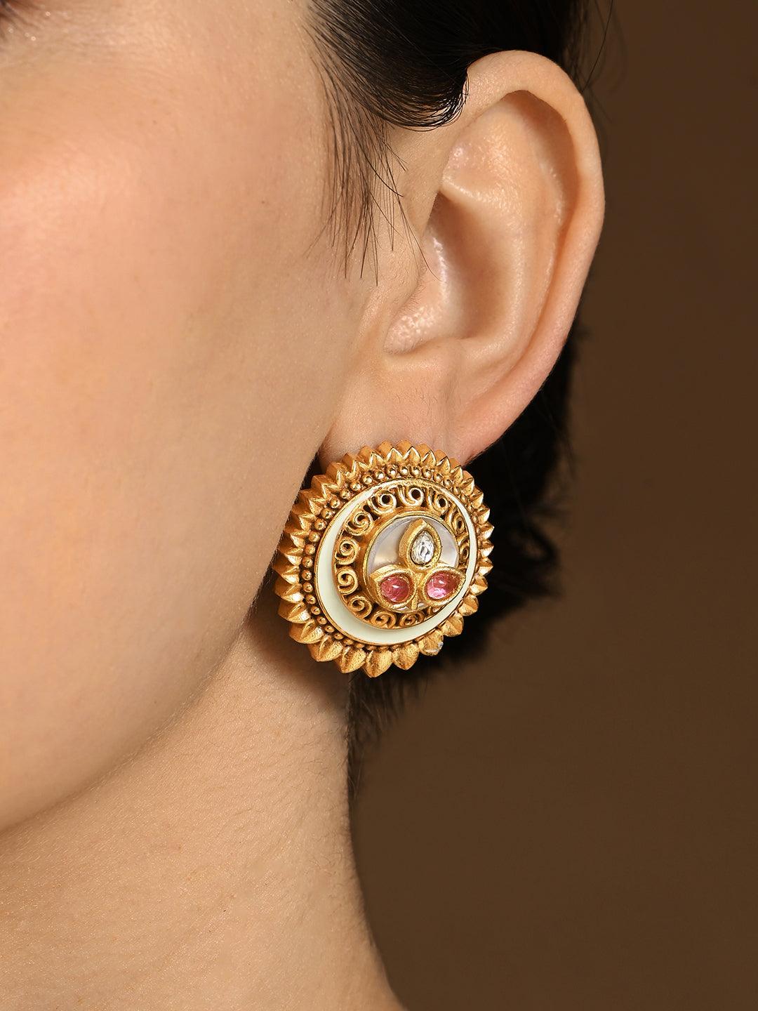 Exquisite Polki Studs - Dyulokha