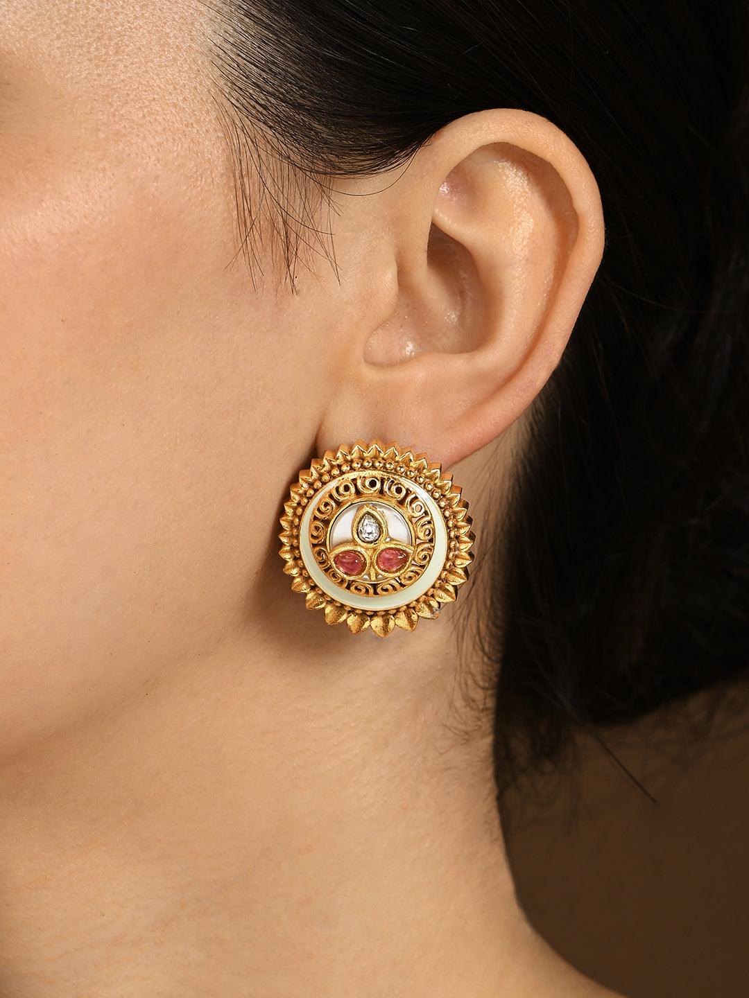 Exquisite Polki Studs - Dyulokha