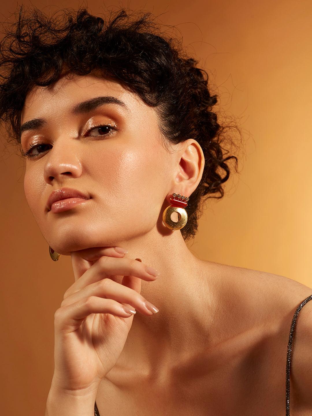 Crimson Olive Studs - Dyulokha