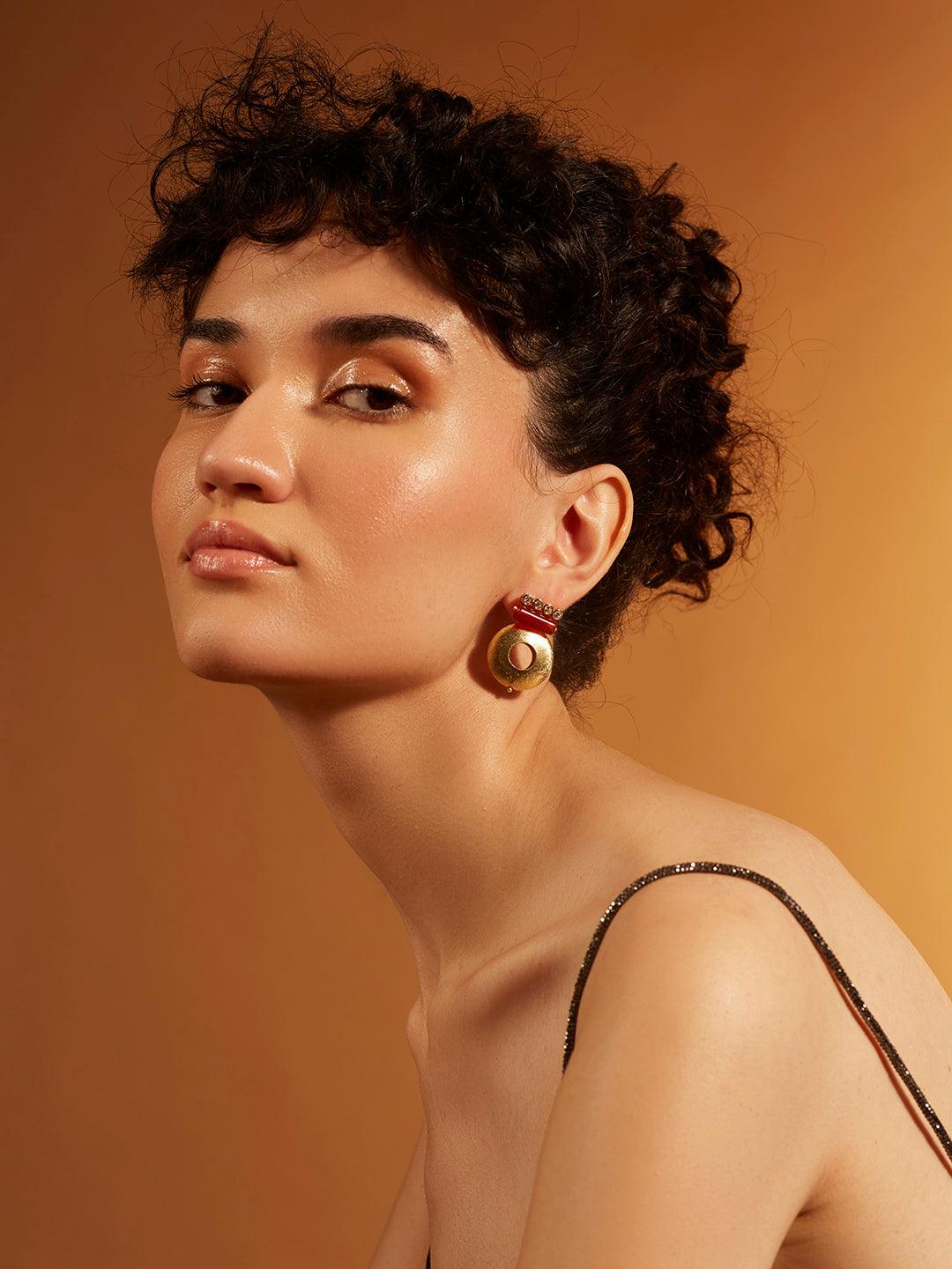 Crimson Olive Studs - Dyulokha