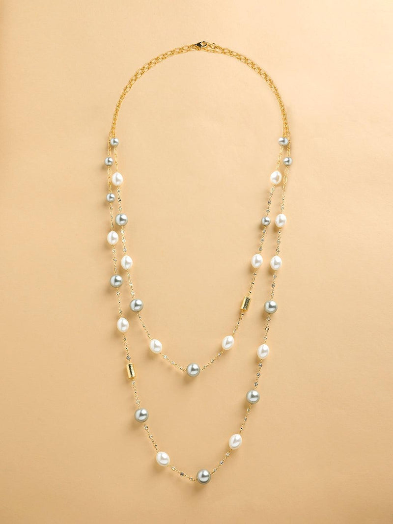 Pearl Symphony Long bijou Necklace - Dyulokha
