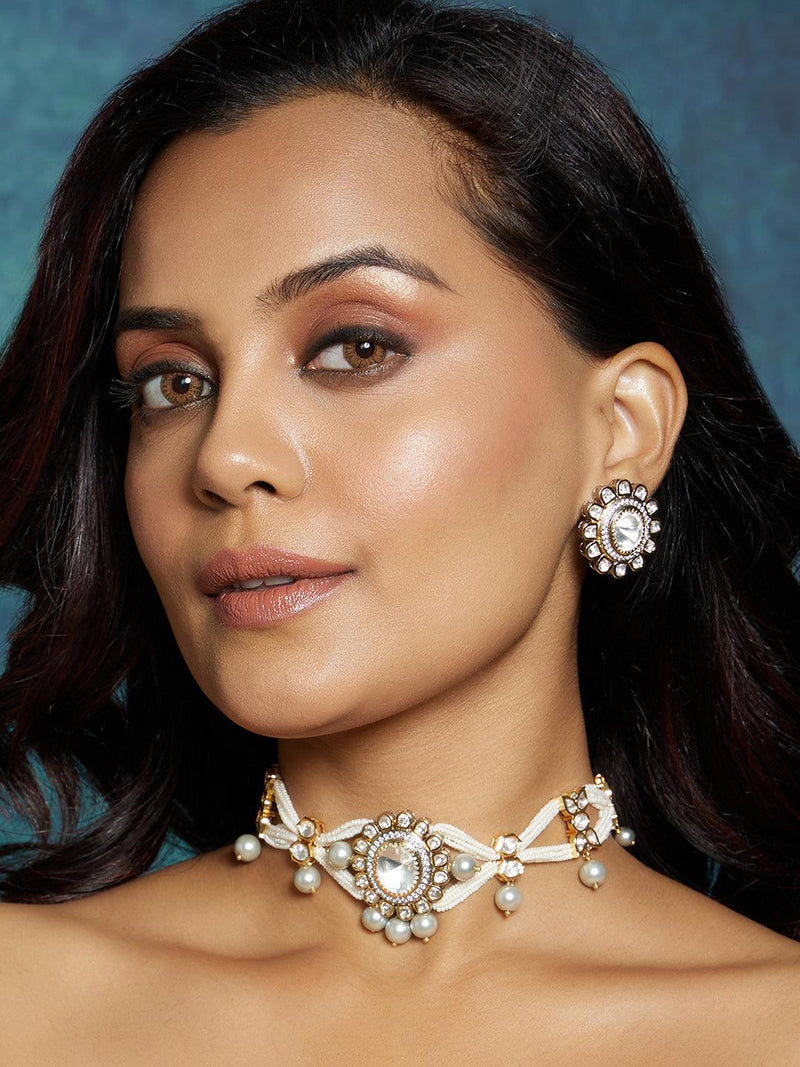 Pearl Elegance Polki Set - Dyulokha