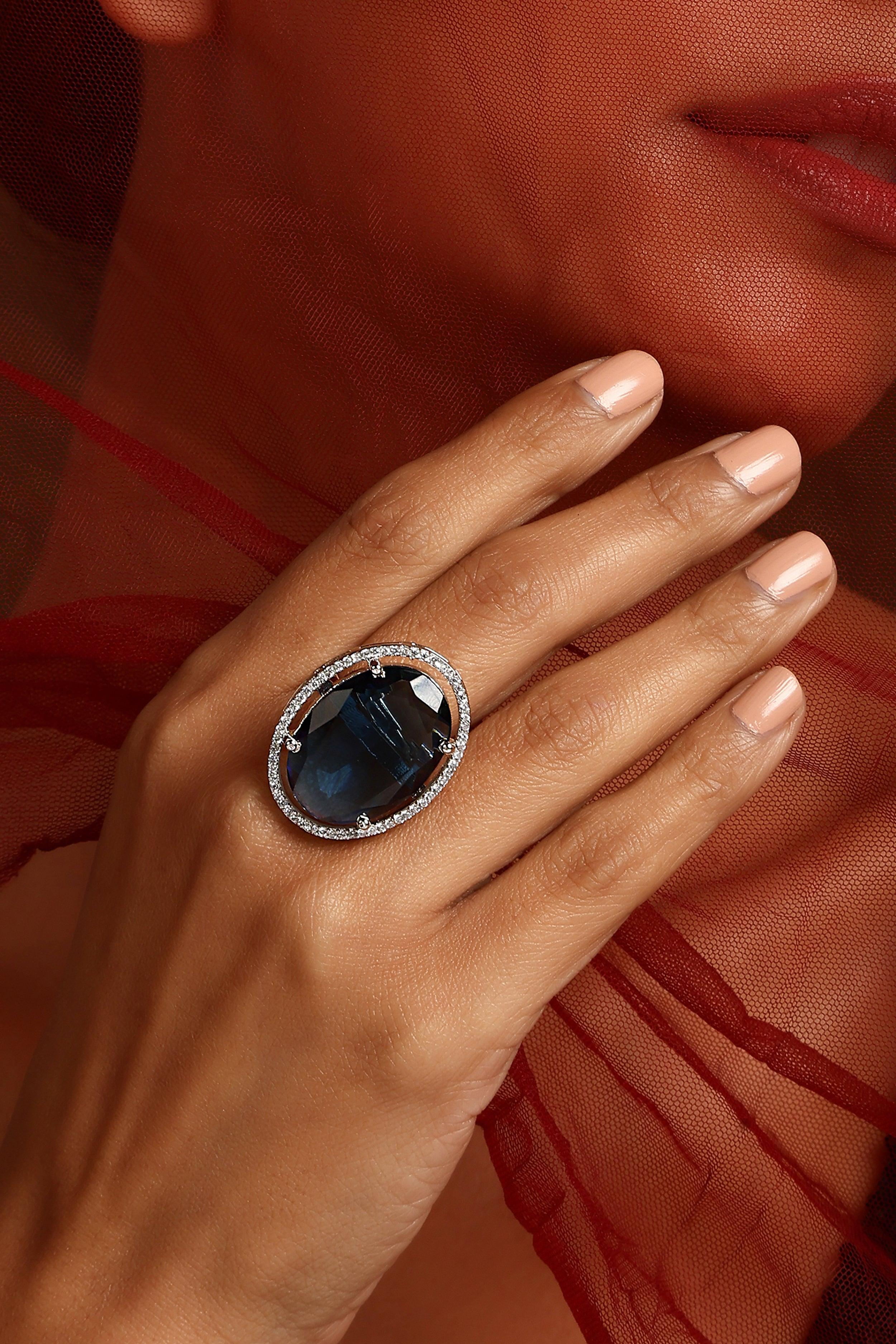 Sapphire Serenity Zirconia Ring - Dyulokha