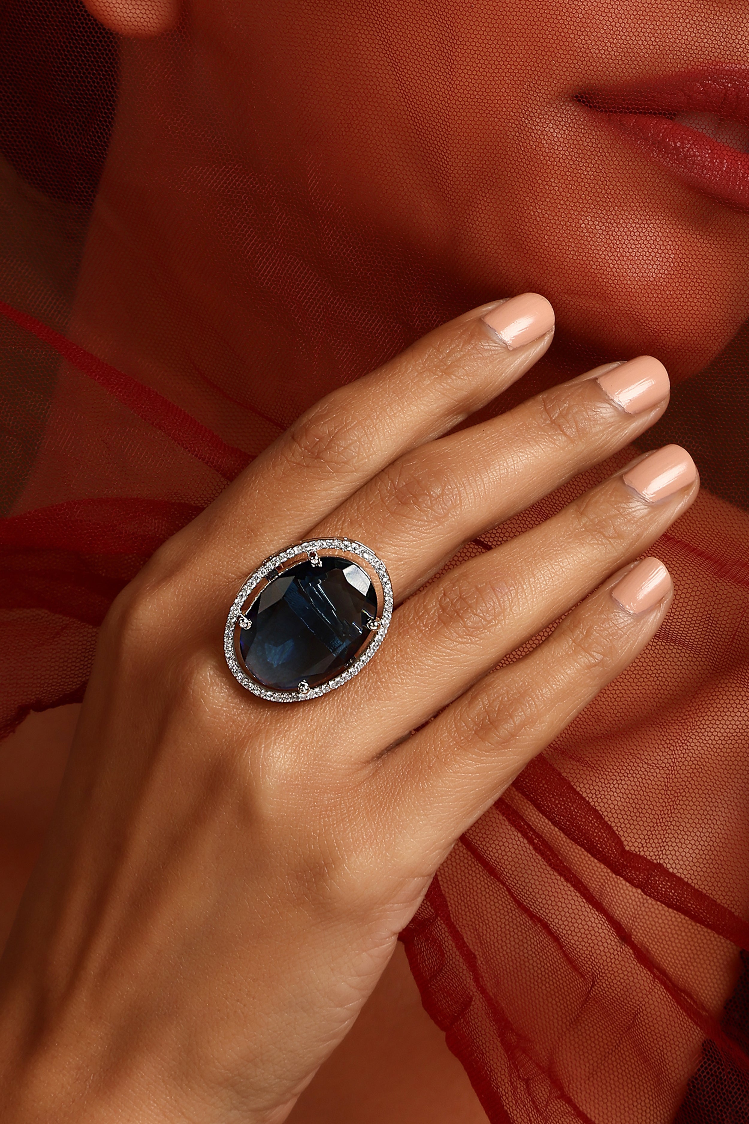 Sapphire Serenity Zirconia Ring
