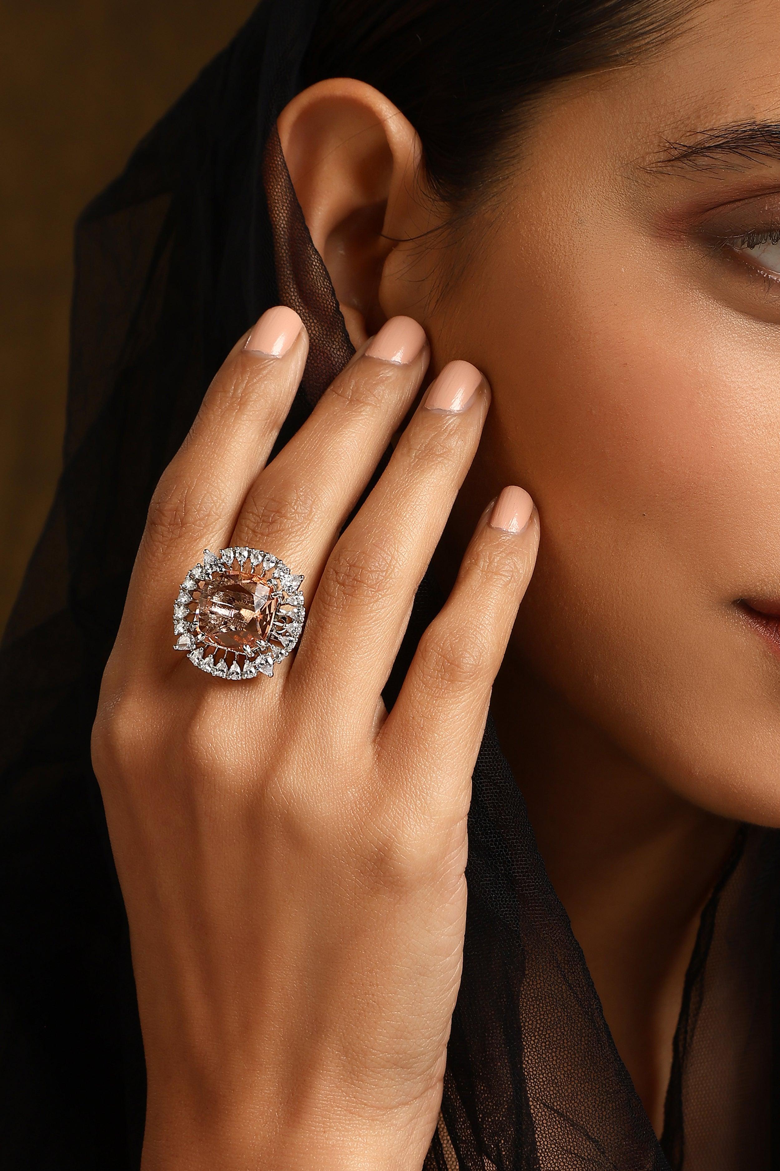 Topaz Twilight Zirconia Ring - Dyulokha