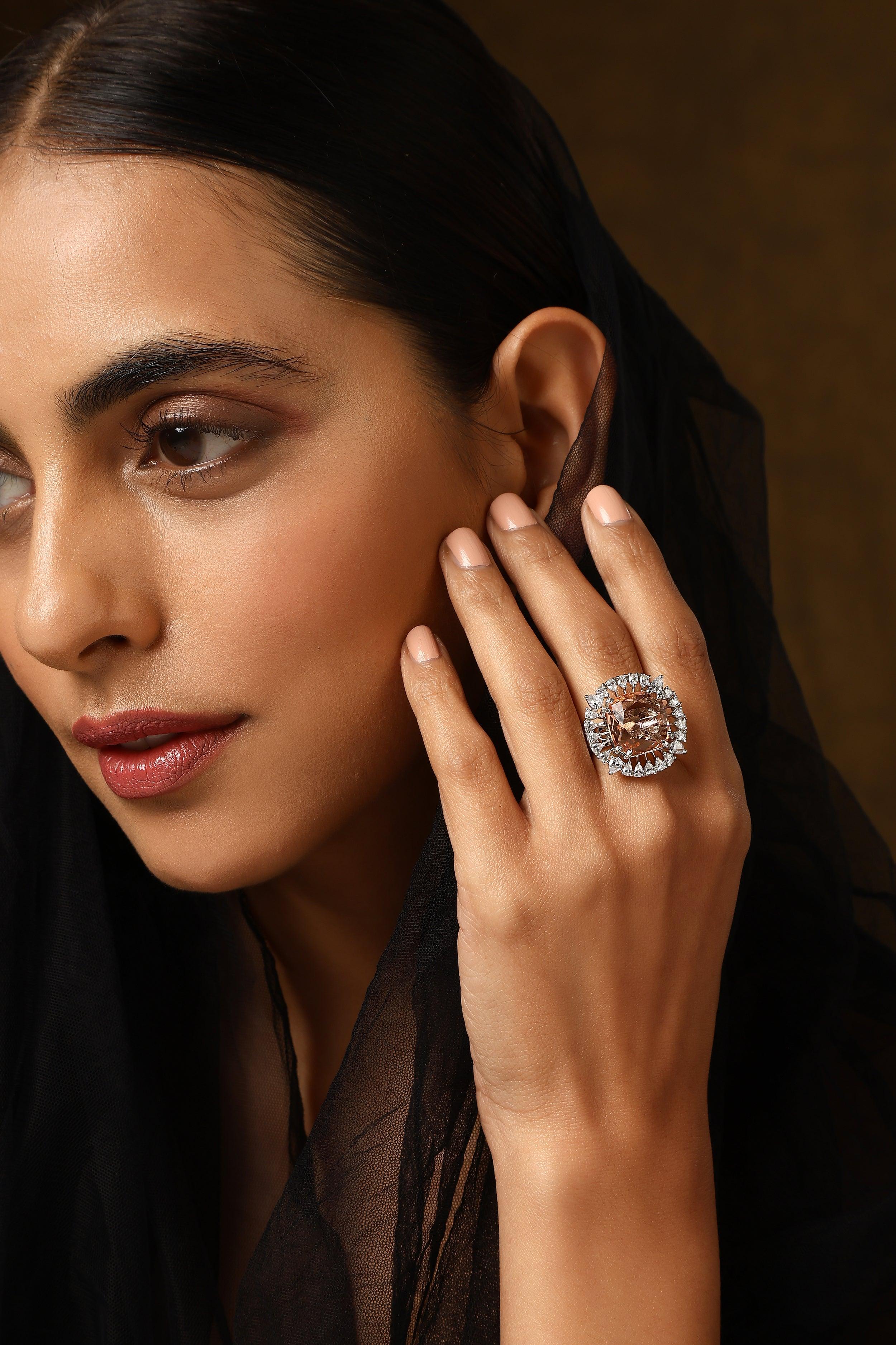 Topaz Twilight Zirconia Ring - Dyulokha