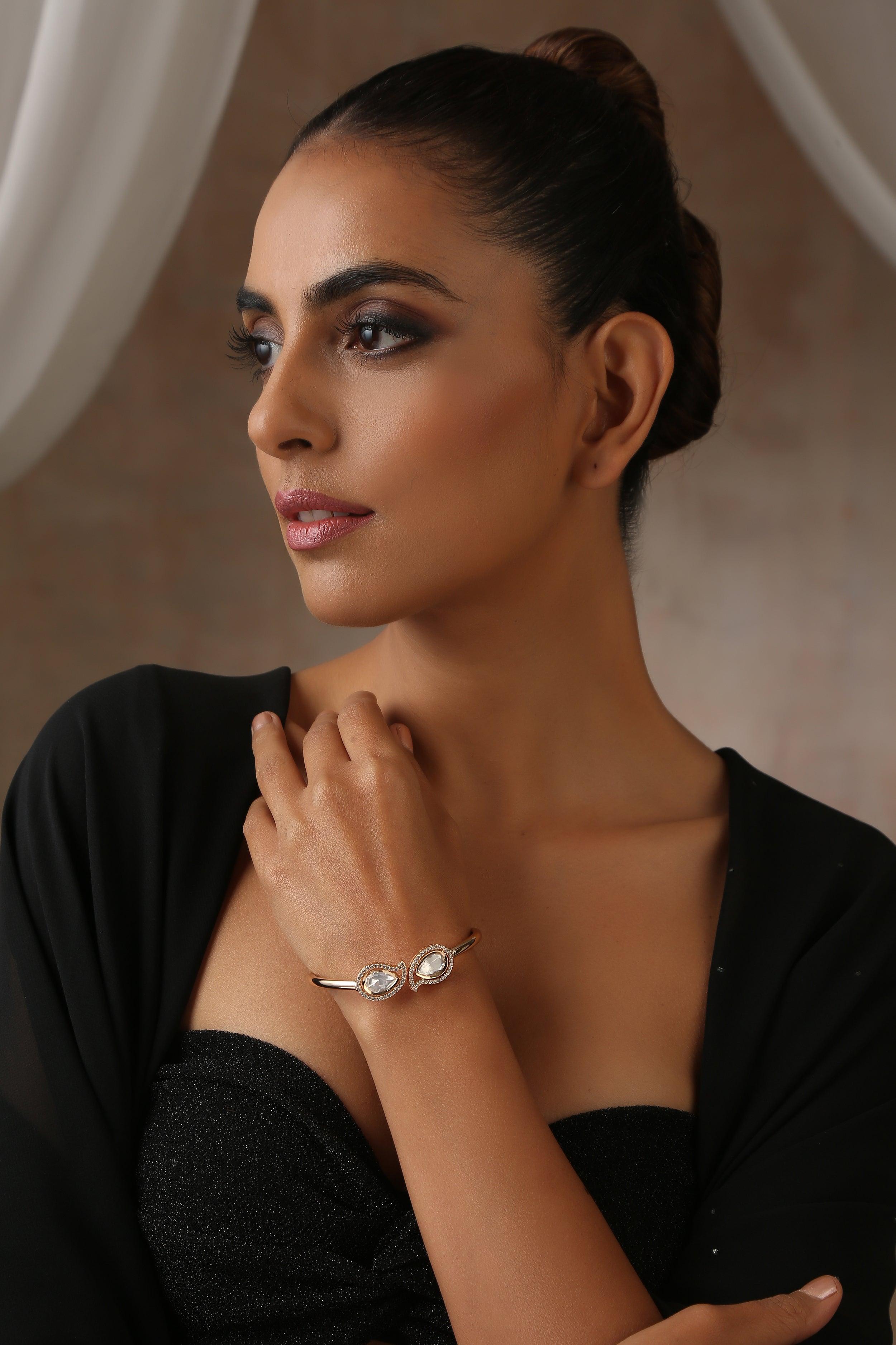Rose Radiance Polki Bracelet - Dyulokha