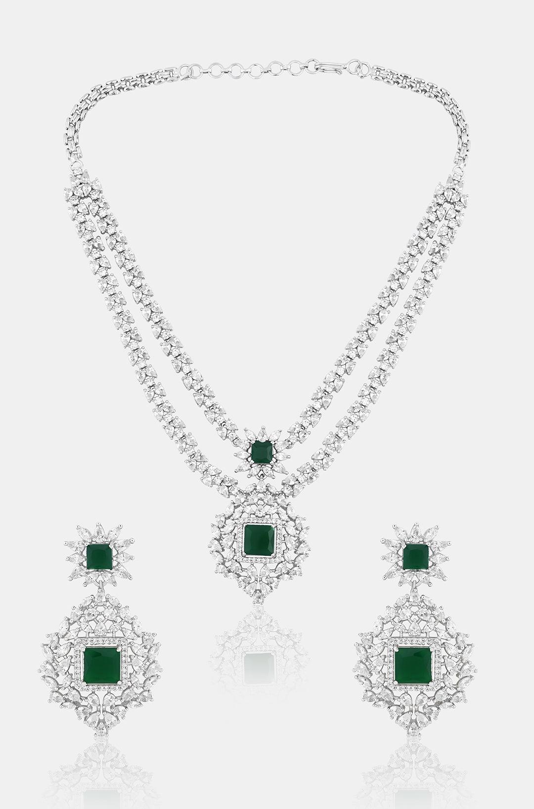 Emerald Brilliance Diamond Necklace Set - Dyulokha