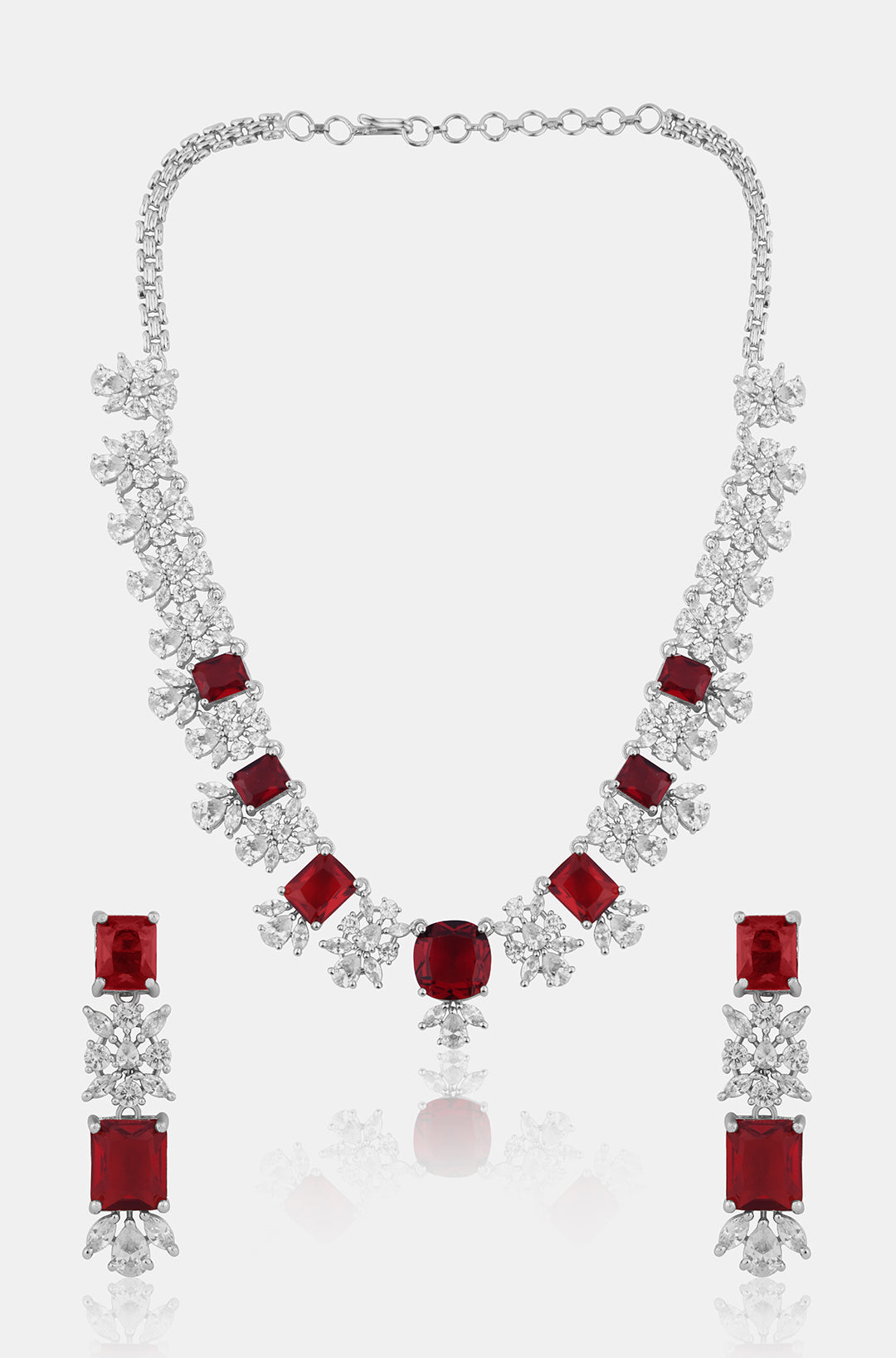Ruby Elegance Diamond Necklace Set