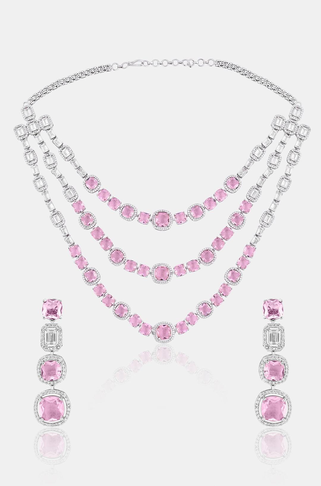 Blush Blossom Diamond Necklace Set - Dyulokha