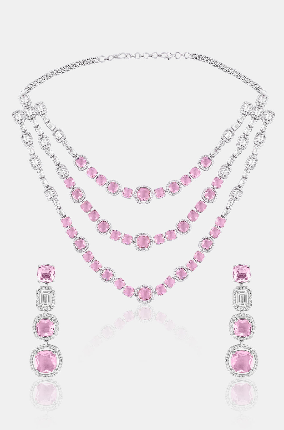 Blush Blossom Diamond Necklace Set