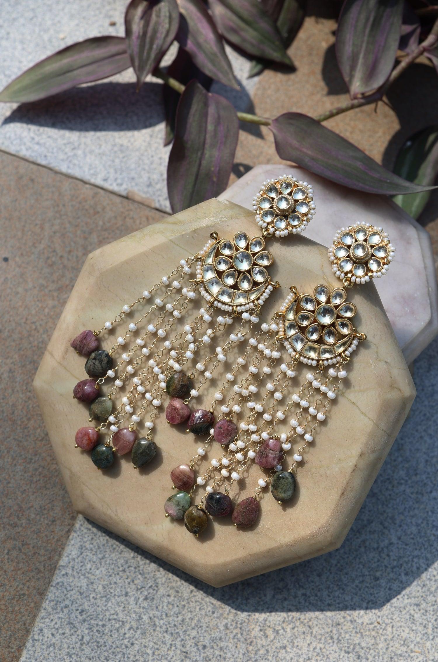 Multicolor Kundan Sparkle Earrings - Dyulokha