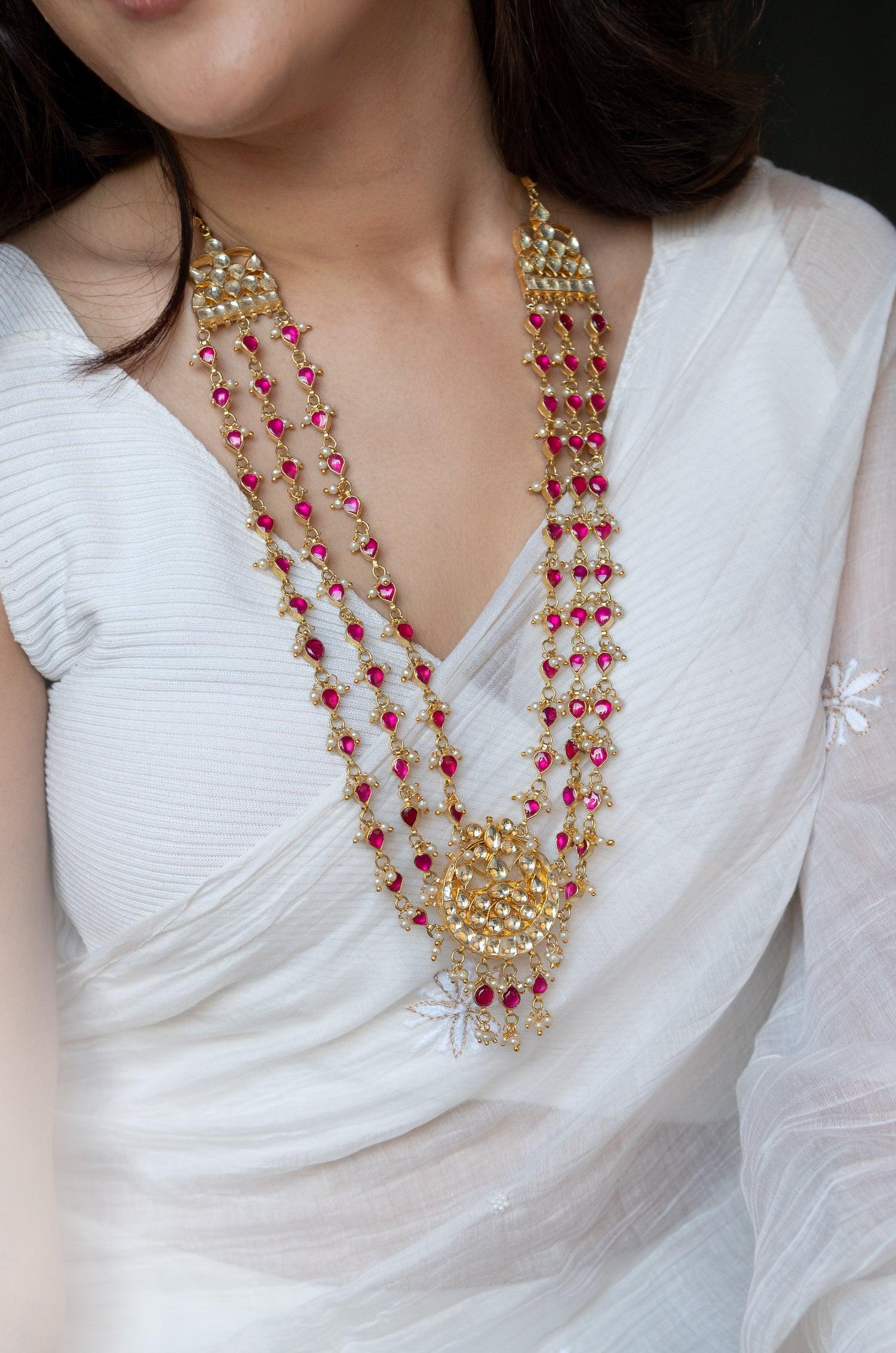 Scarlet Kundan Elegance Necklace - Dyulokha