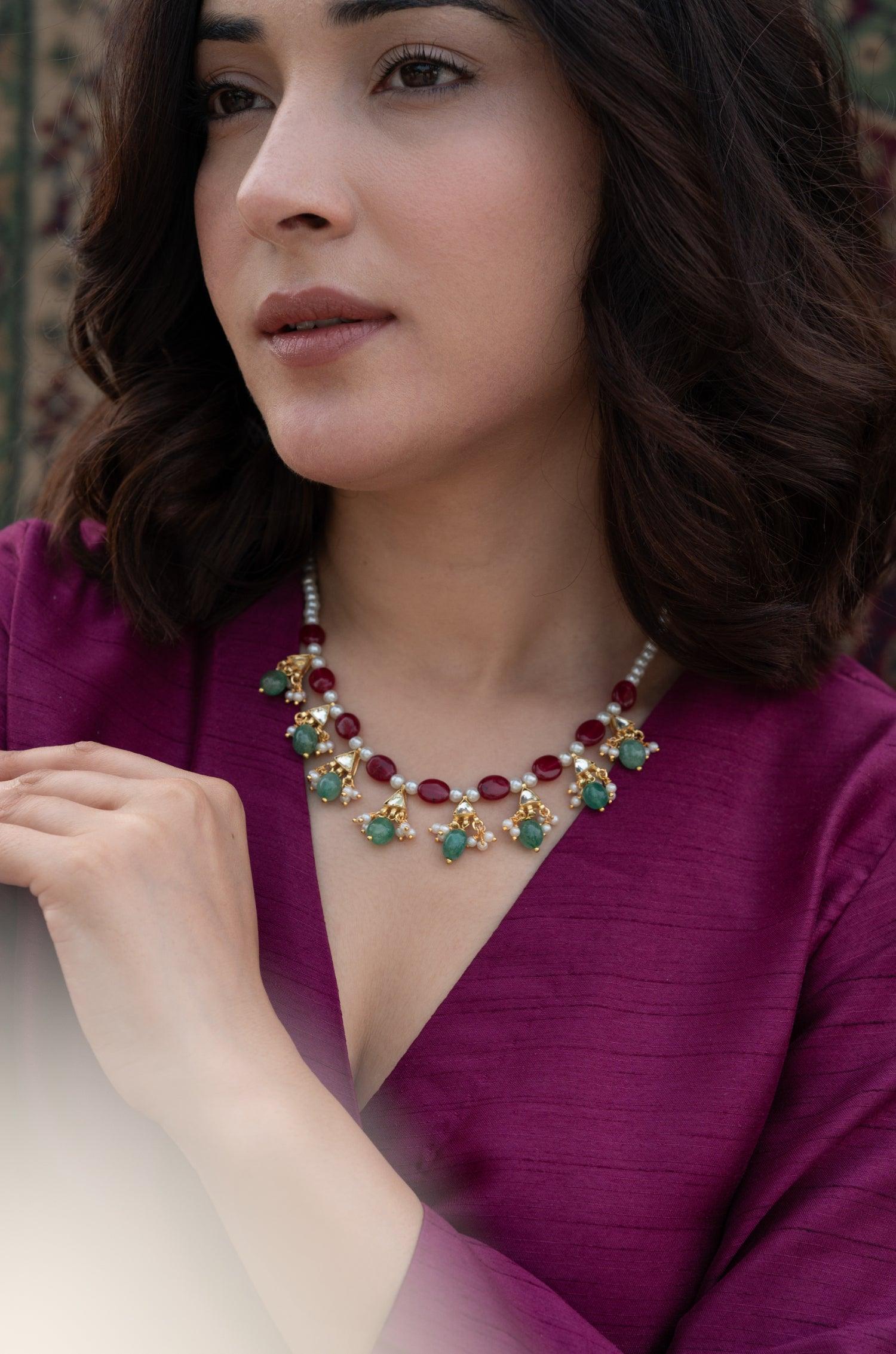 Multicolored Pearl Necklace - Dyulokha