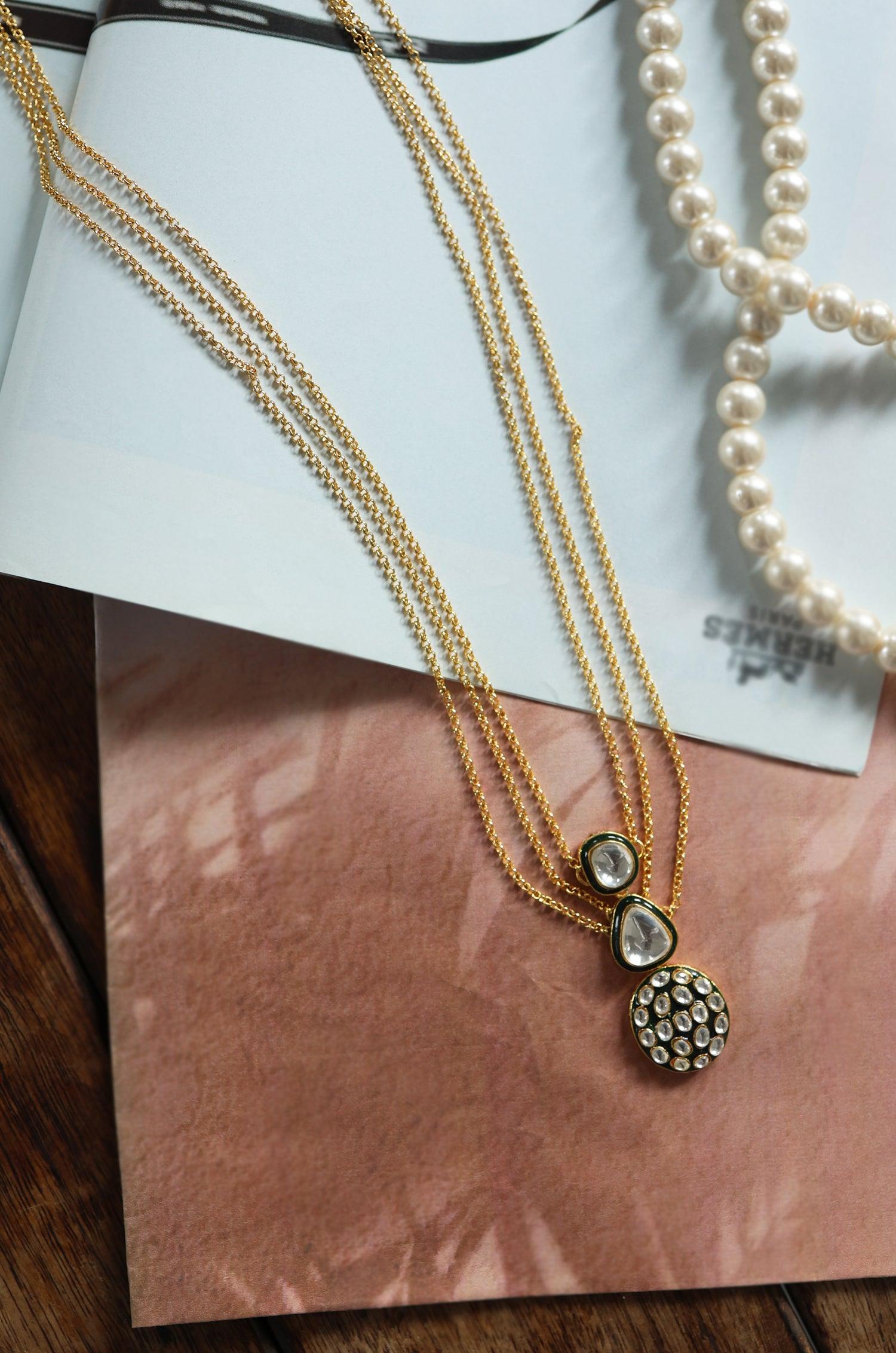 Polki Pendant Necklace - Dyulokha