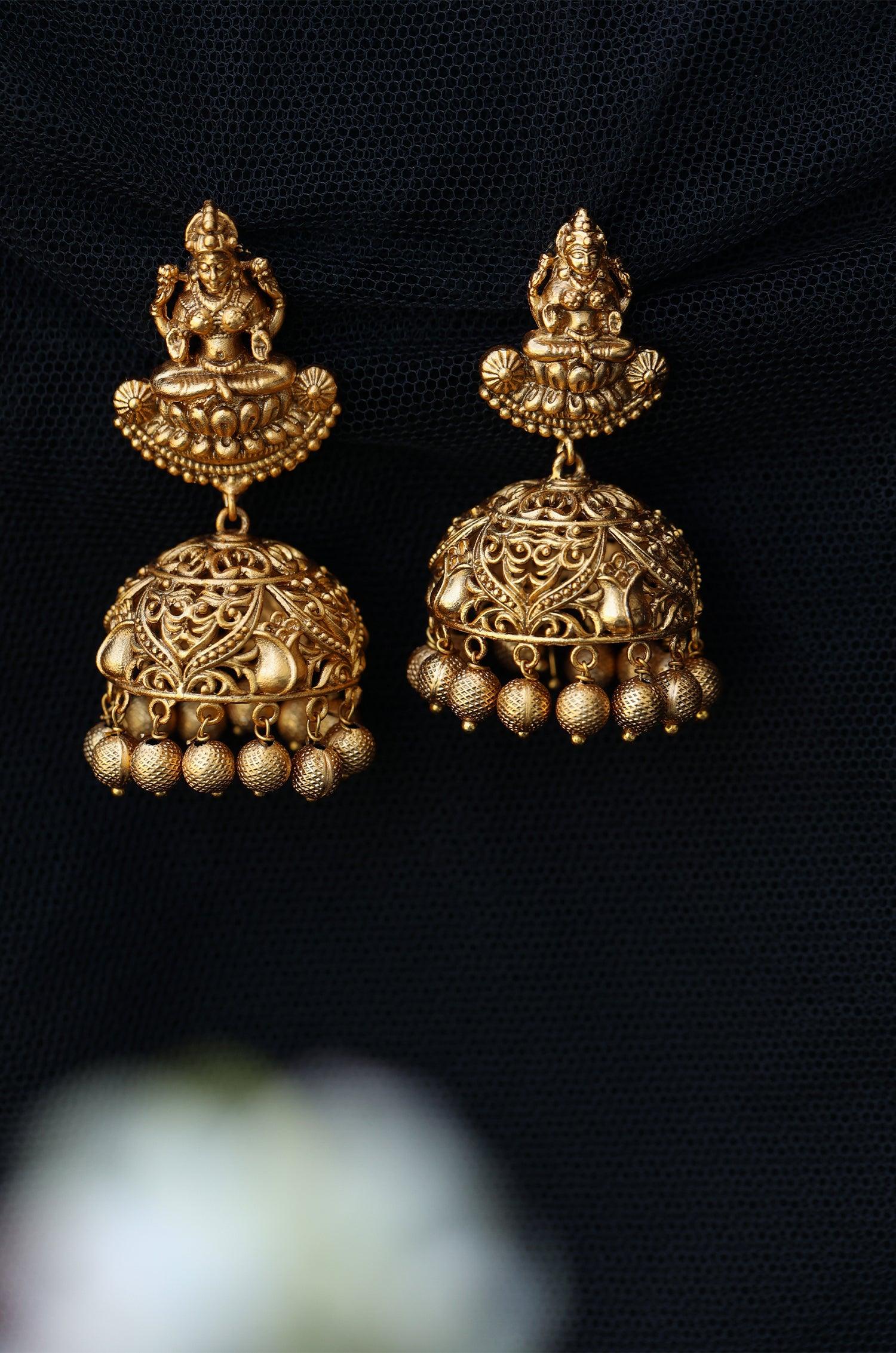 Temple Charm Jhumka Earrings - Dyulokha