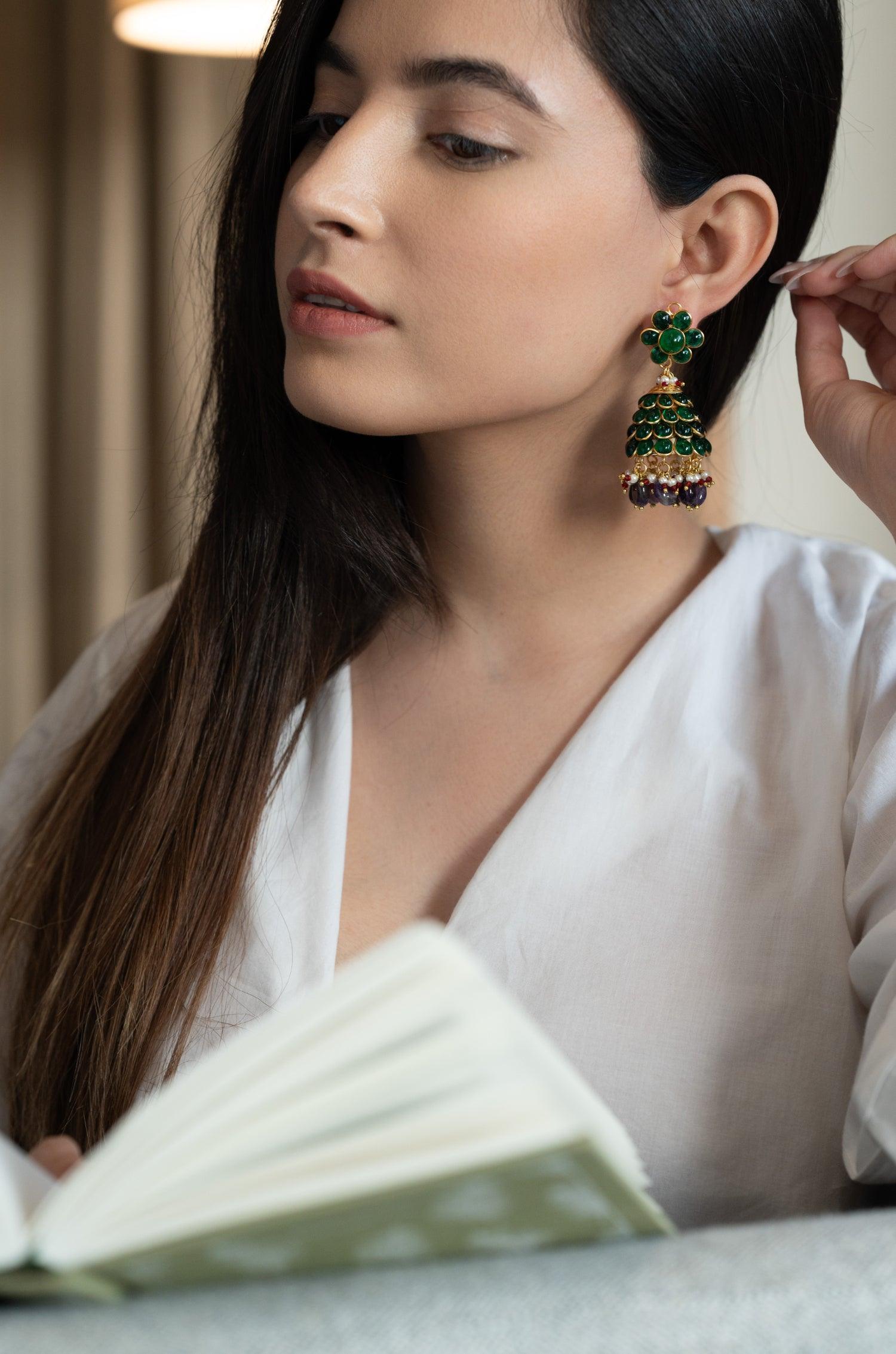 Green Pachi Sparkle Earrings - Dyulokha