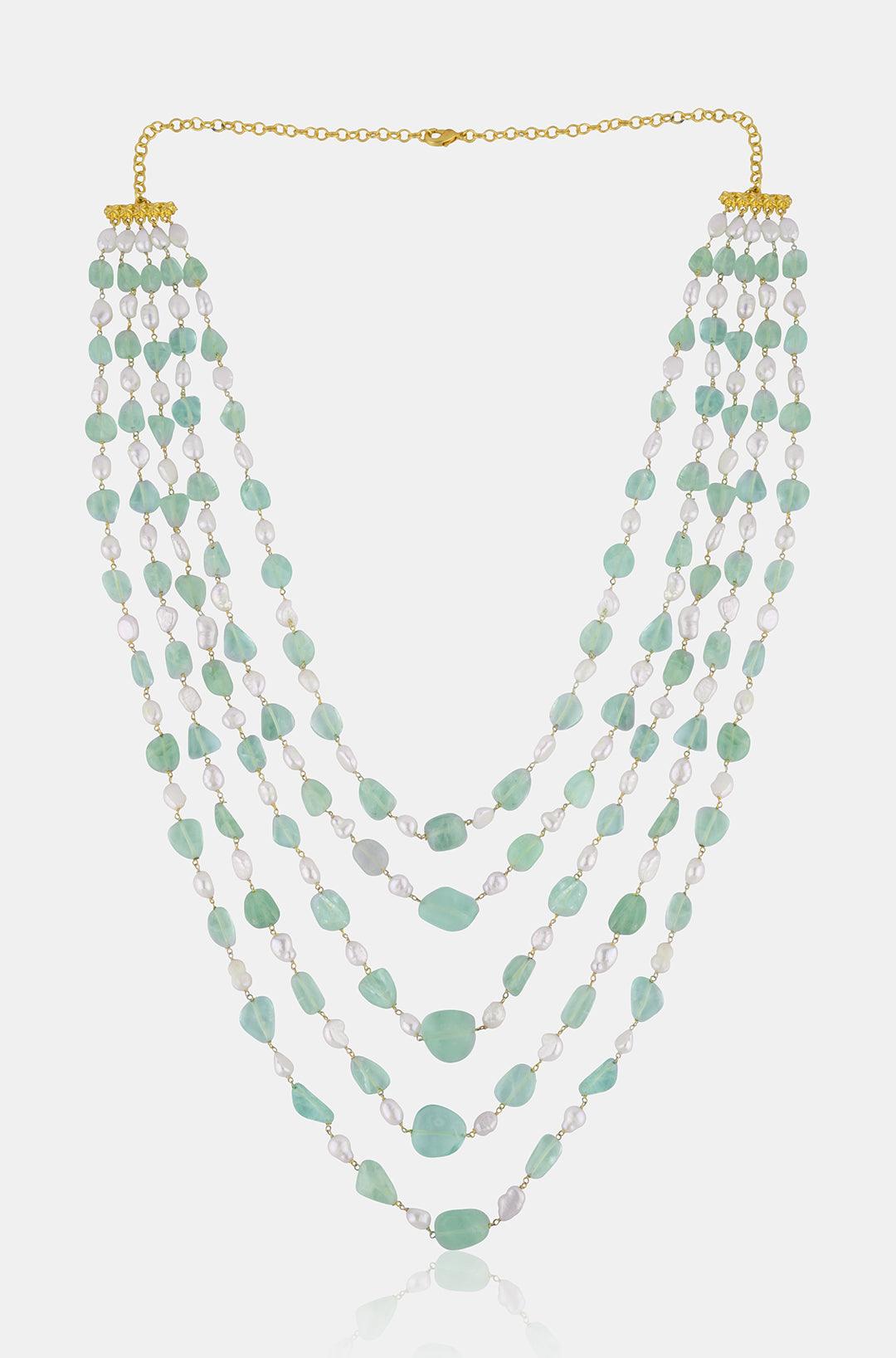 Mint Bliss Pearl Necklace - Dyulokha