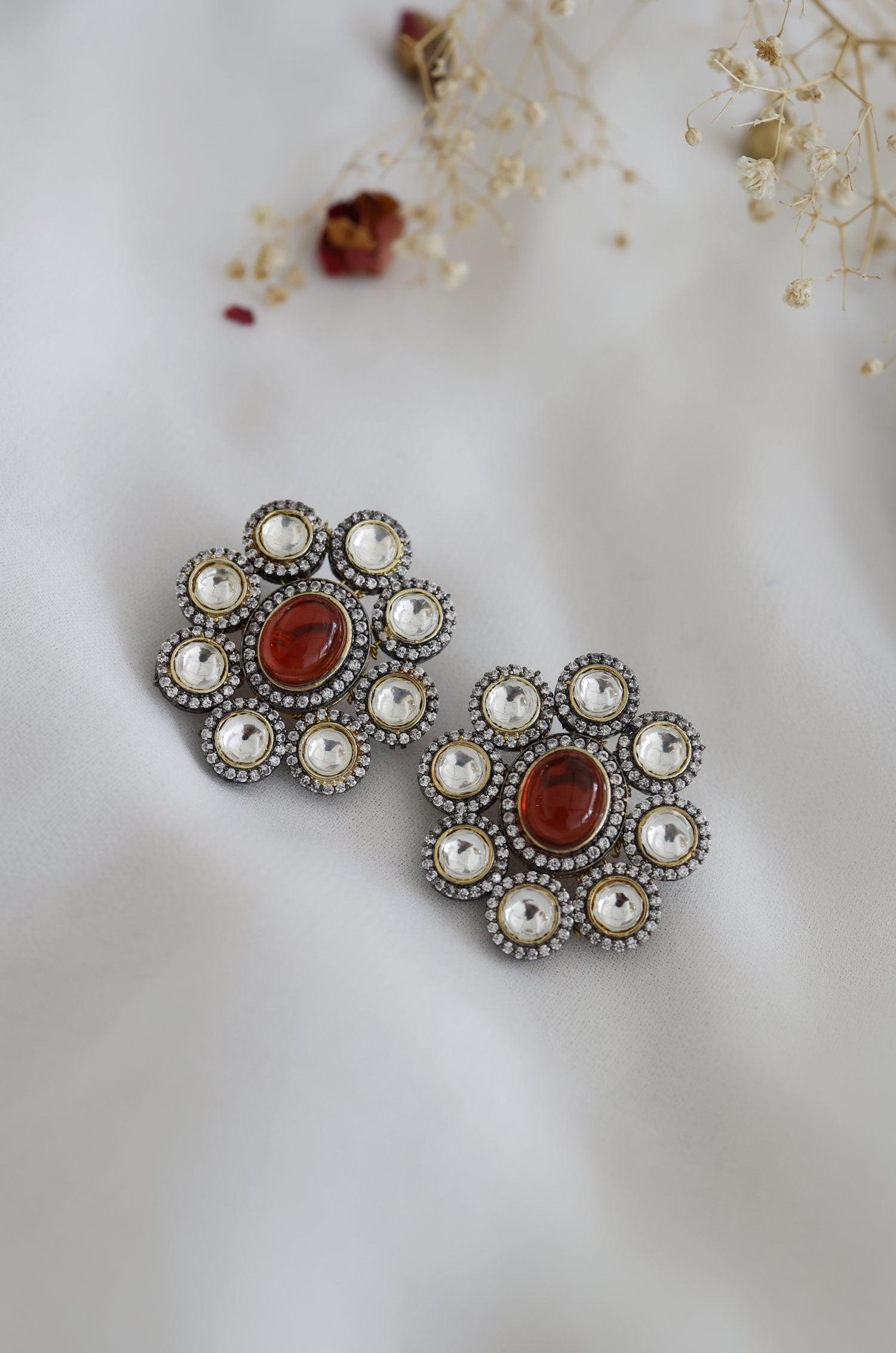 Ruby Polki Glam Studs - Dyulokha