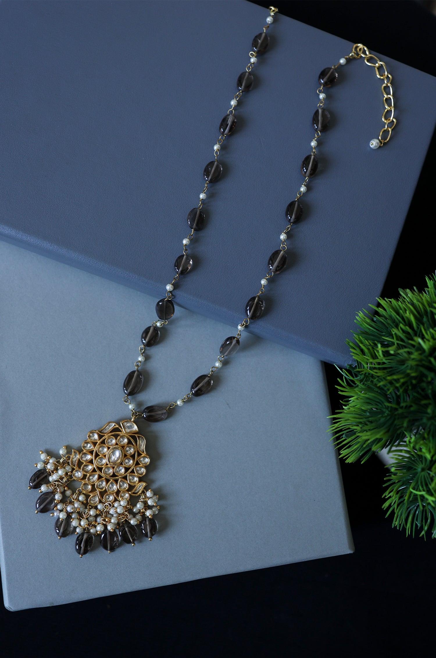 Rich Mocha Kundan Necklace - Dyulokha