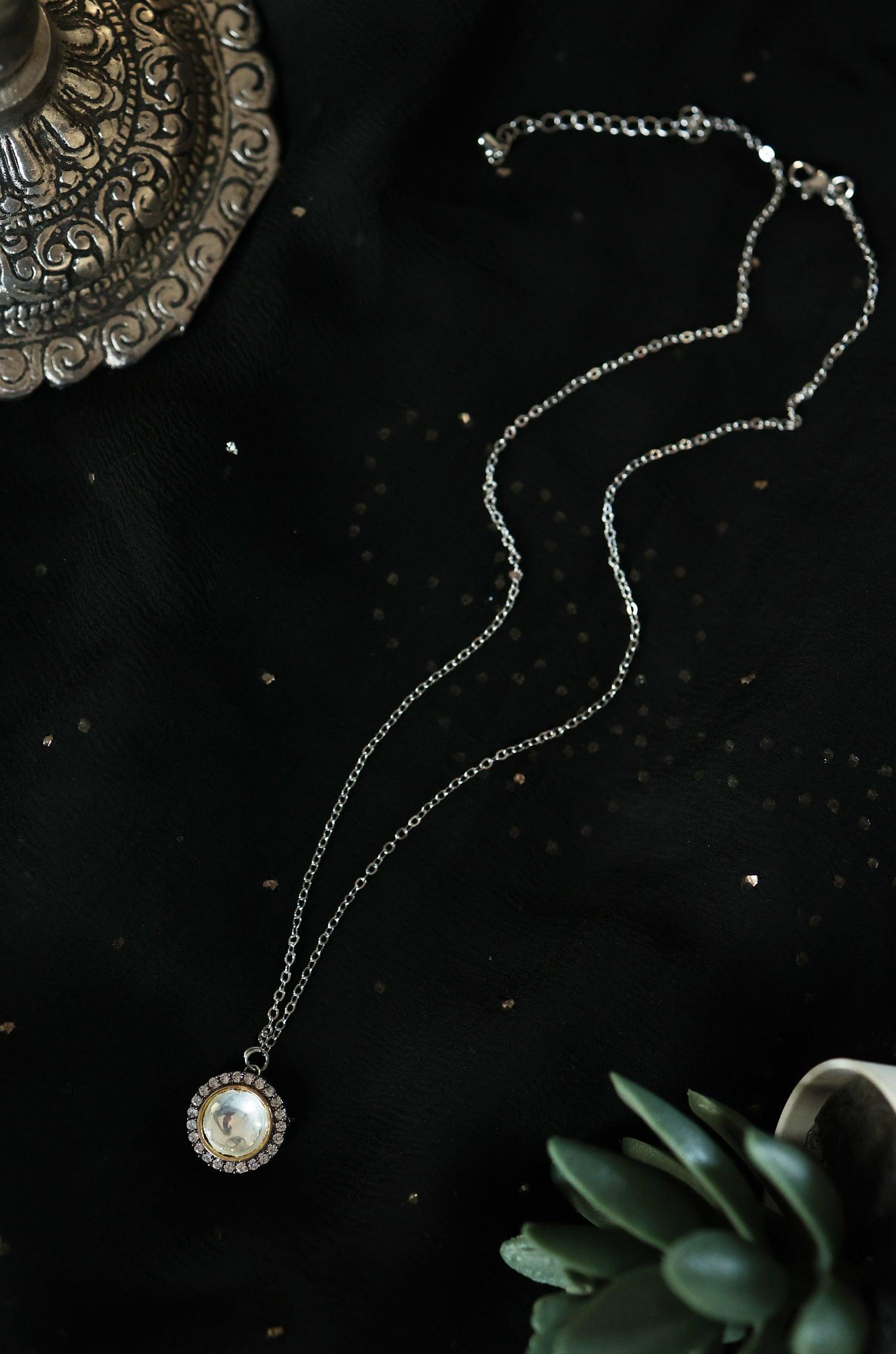Dazzling Polki Pendant Necklace - Dyulokha