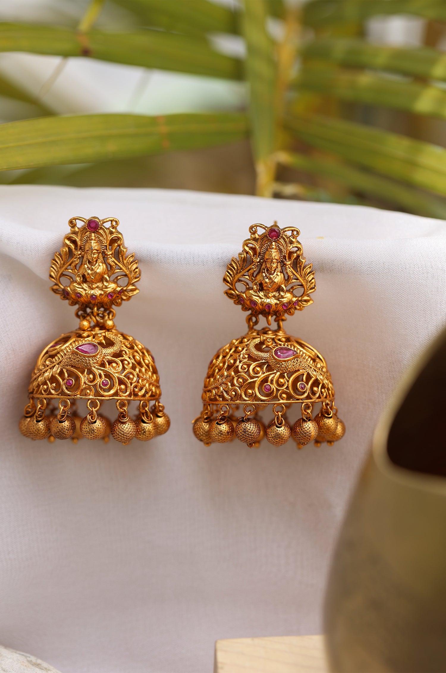 Divine Temple Jhumka Earrings - Dyulokha