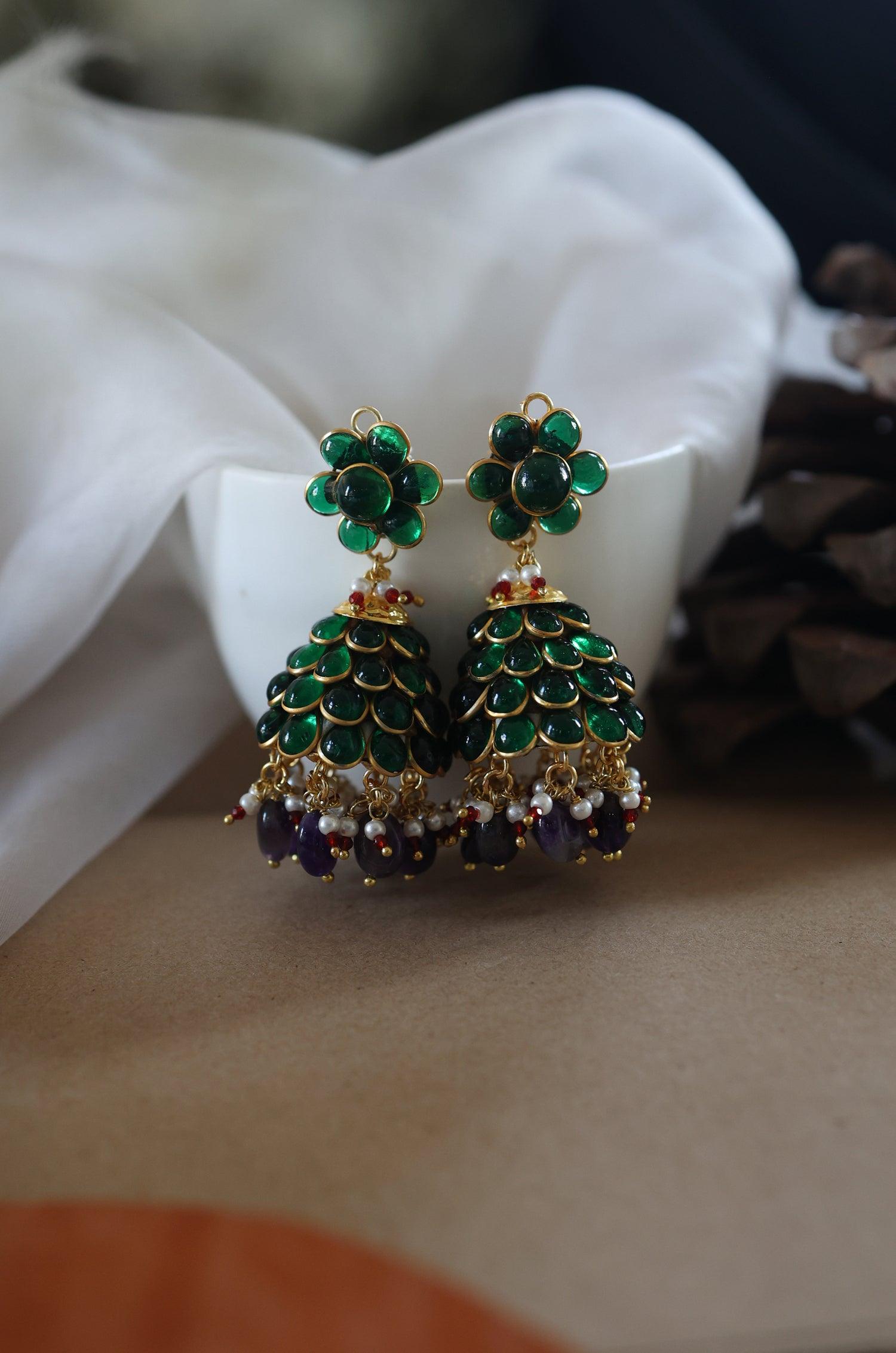 Green Pachi Sparkle Earrings - Dyulokha
