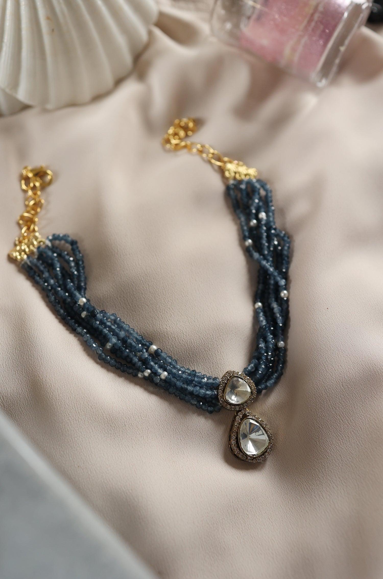 Blue Majesty Polki Necklace - Dyulokha