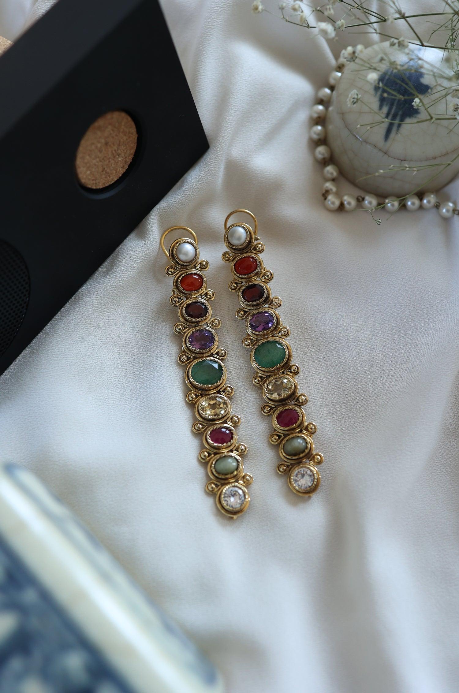 Navratan Splendor Earrings - Dyulokha