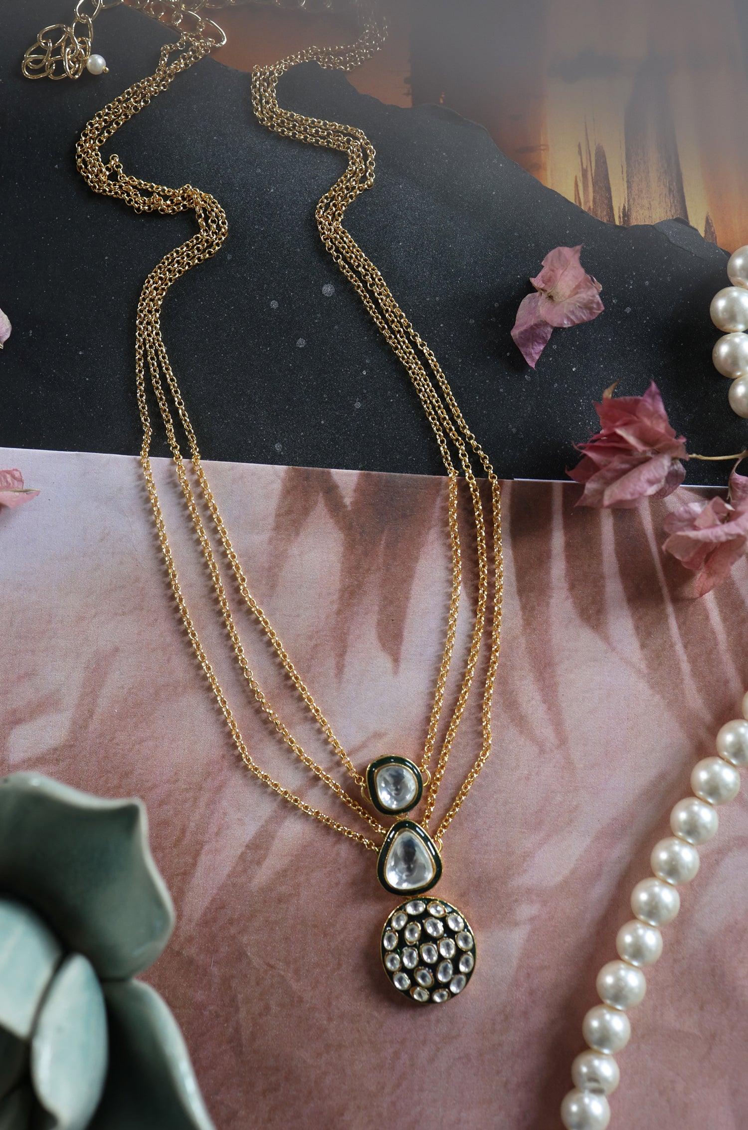 Polki Pendant Necklace - Dyulokha