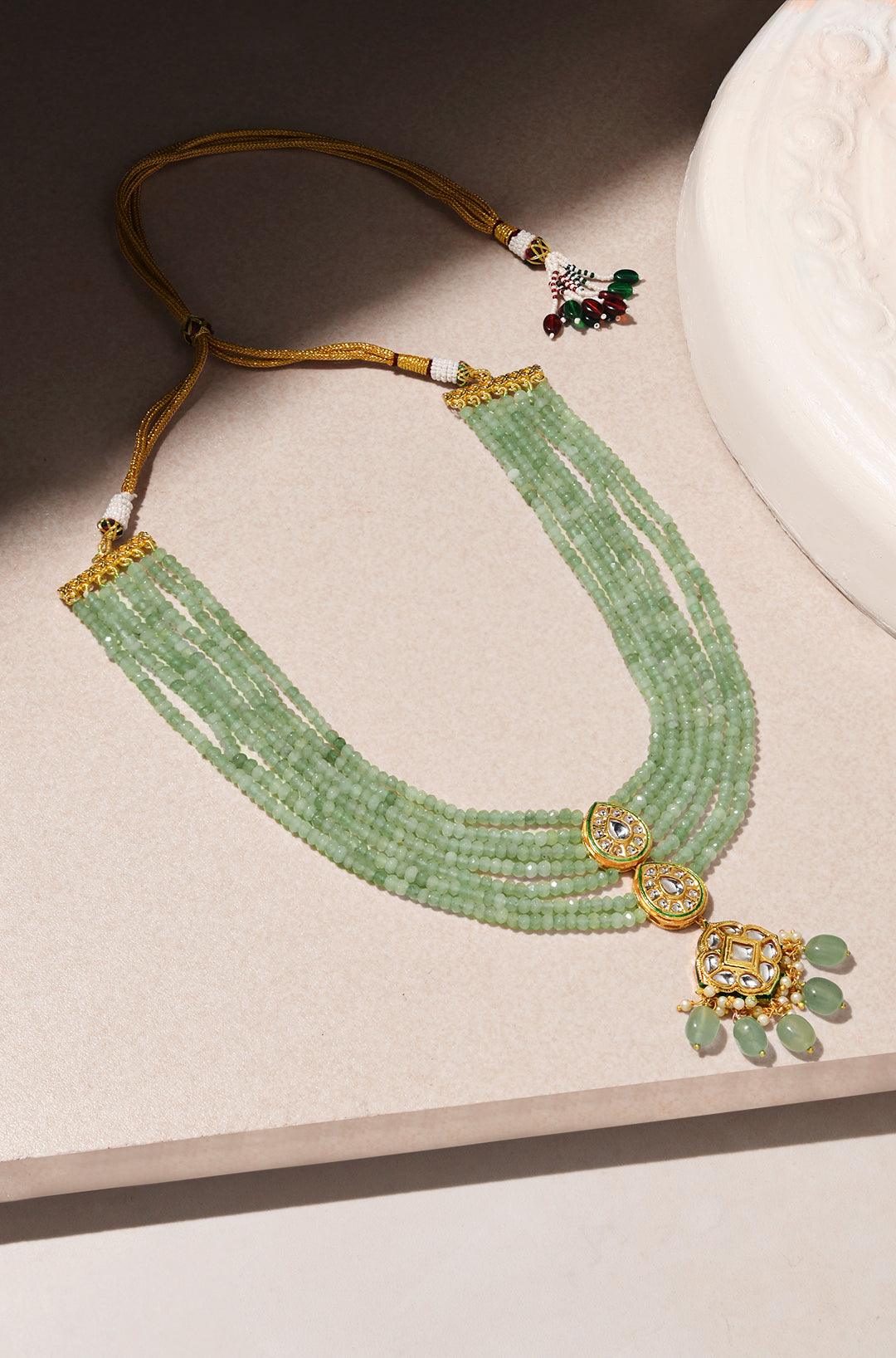 Minty Delight Kundan Necklace - Dyulokha