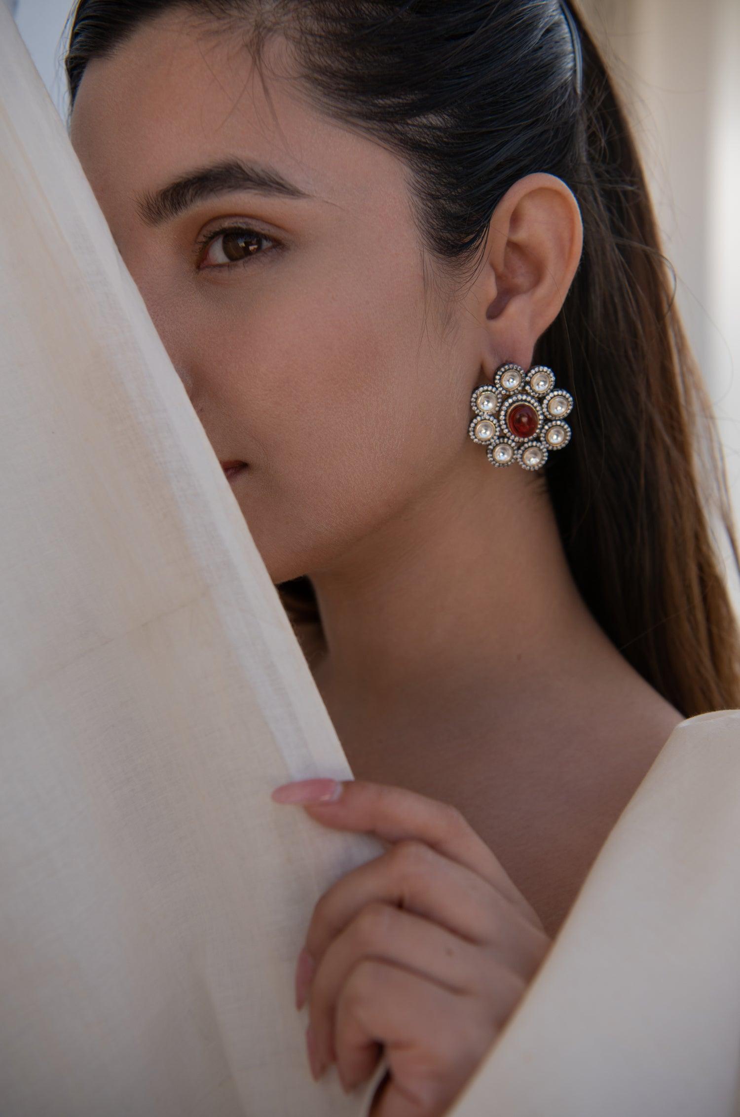 Ruby Polki Glam Studs - Dyulokha