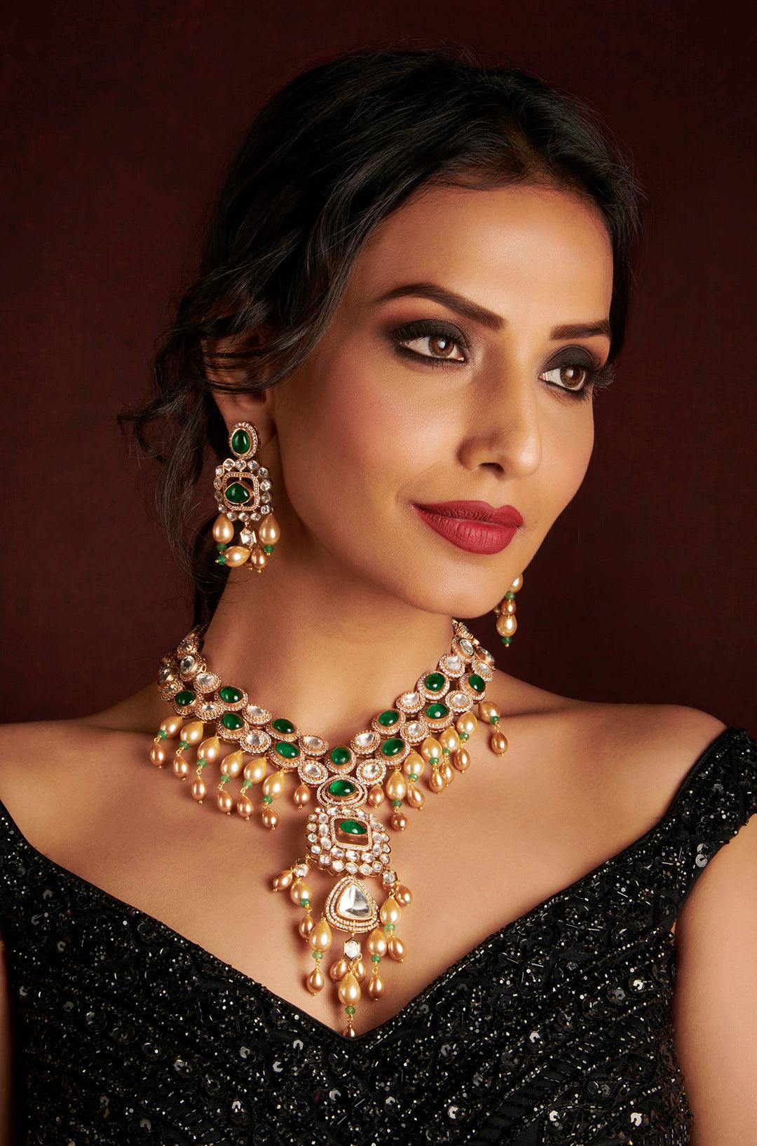 Majestic Charm Ranihaar Necklace Set - Dyulokha