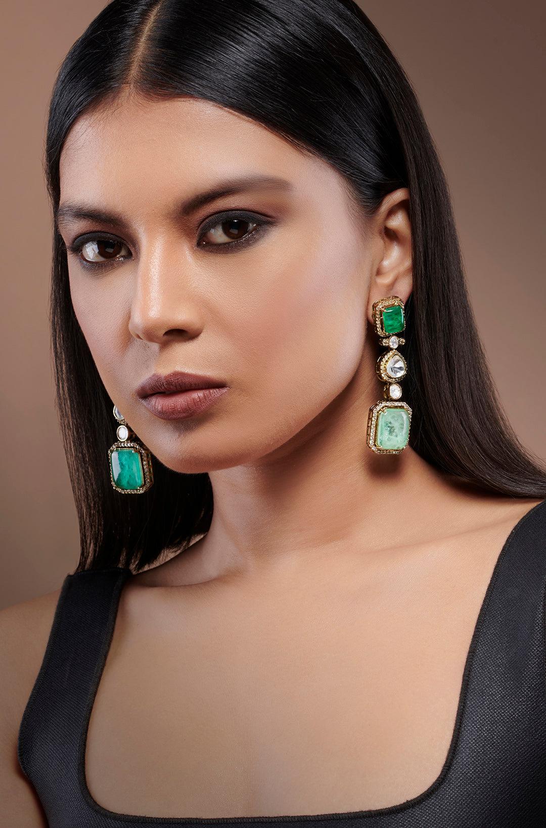 Victorian Mint Elegance Earrings - Dyulokha