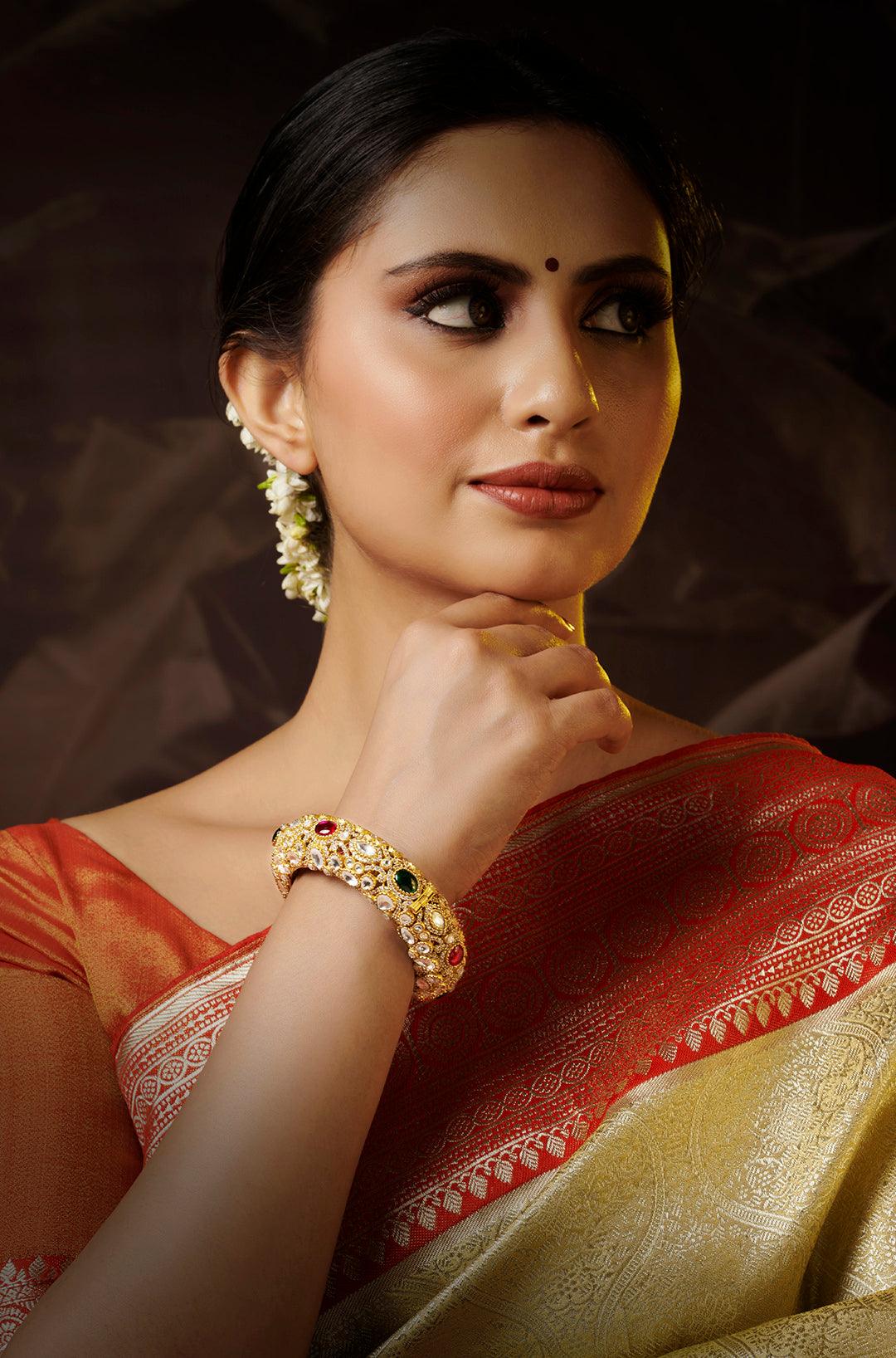 Vibrant Polki Spectrum Bangle - Dyulokha