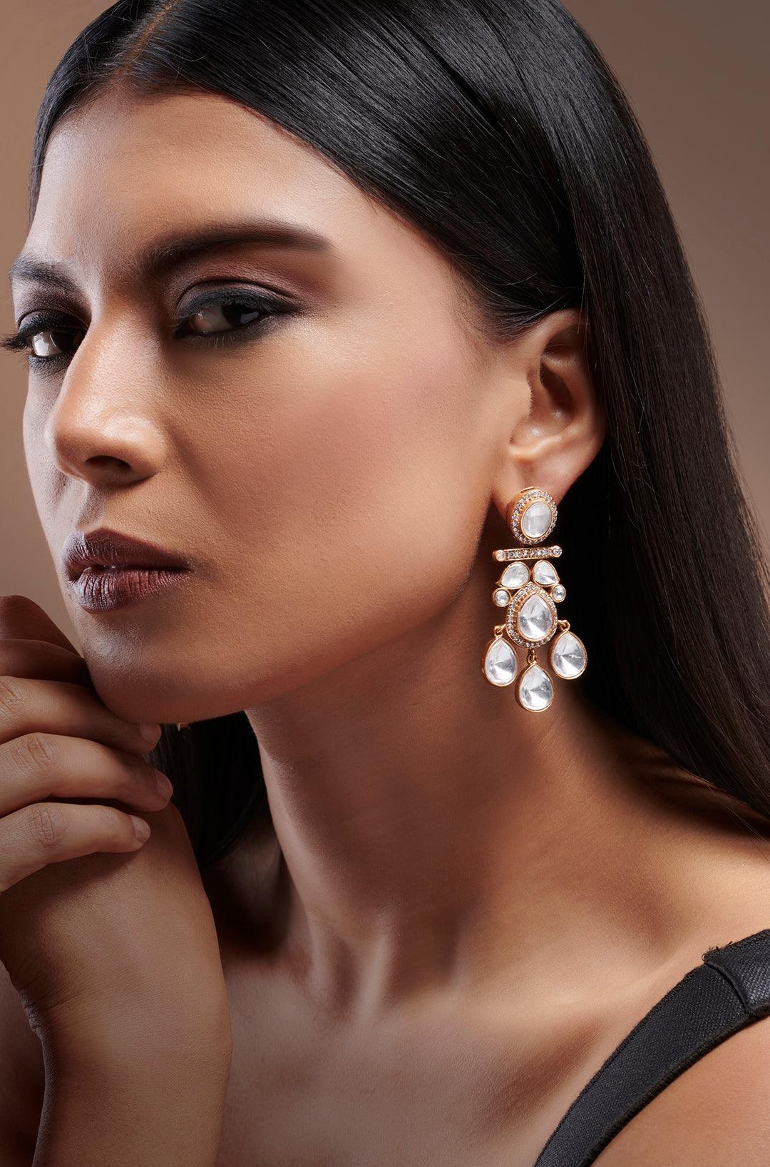 Regal Radiance Polki Danglers - Dyulokha