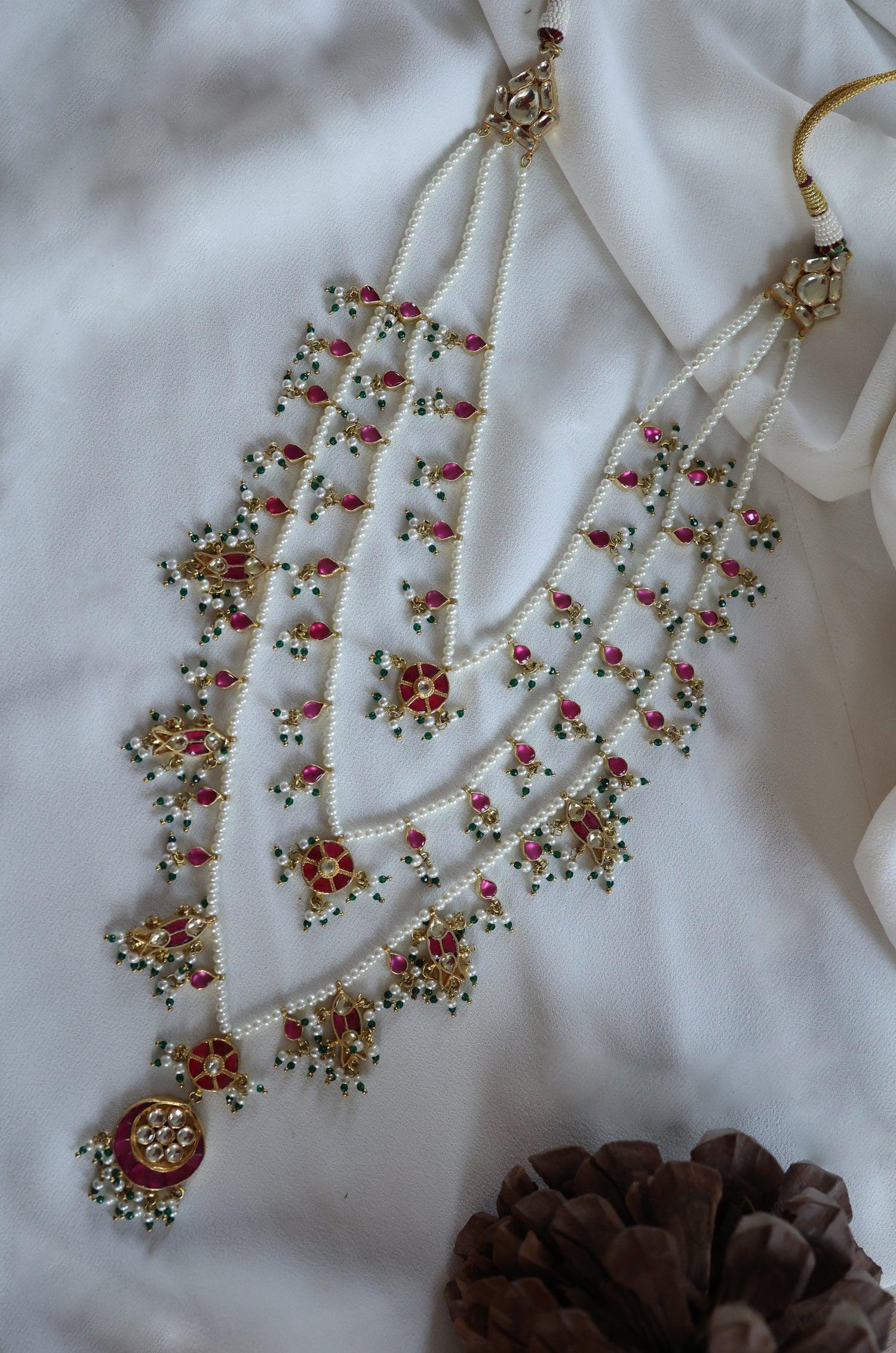 Kundan Multilayer Pearl Necklace - Dyulokha