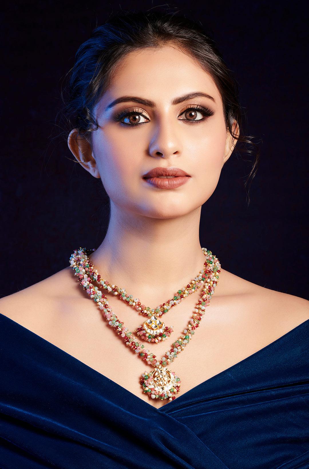 Rainbow Radiance Kundan Necklace - Dyulokha