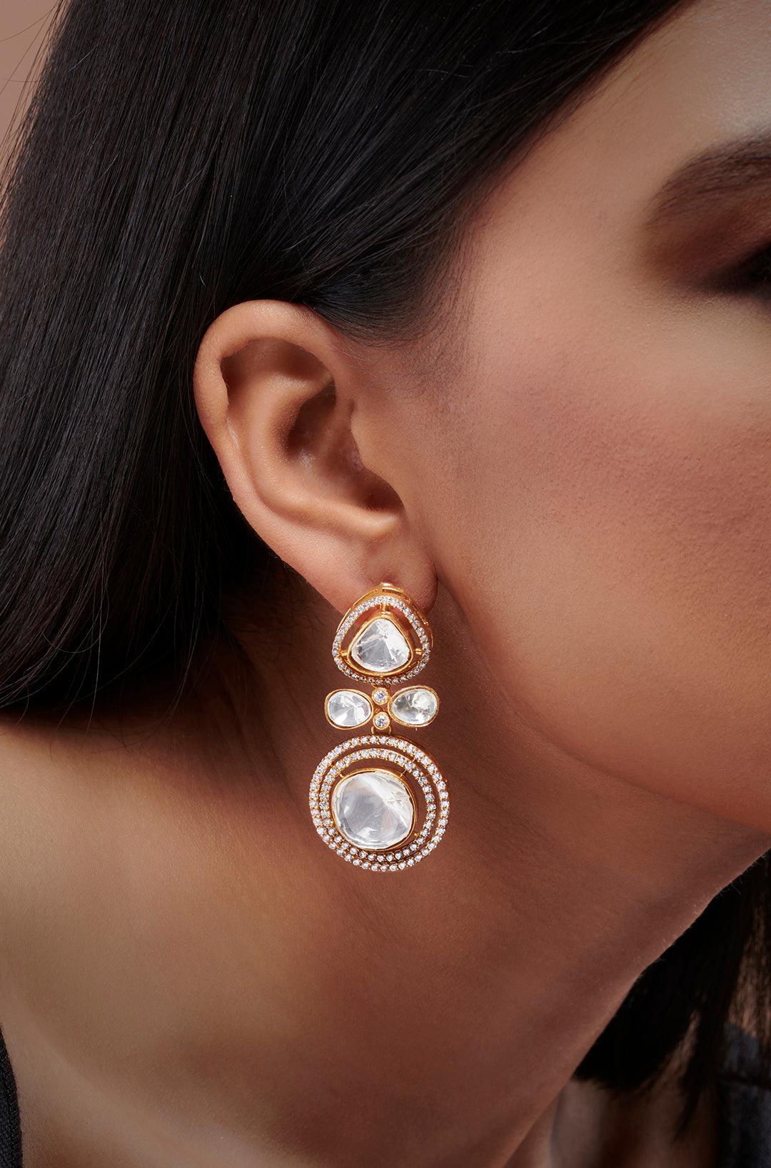 Polki Sparkle Earrings - Dyulokha