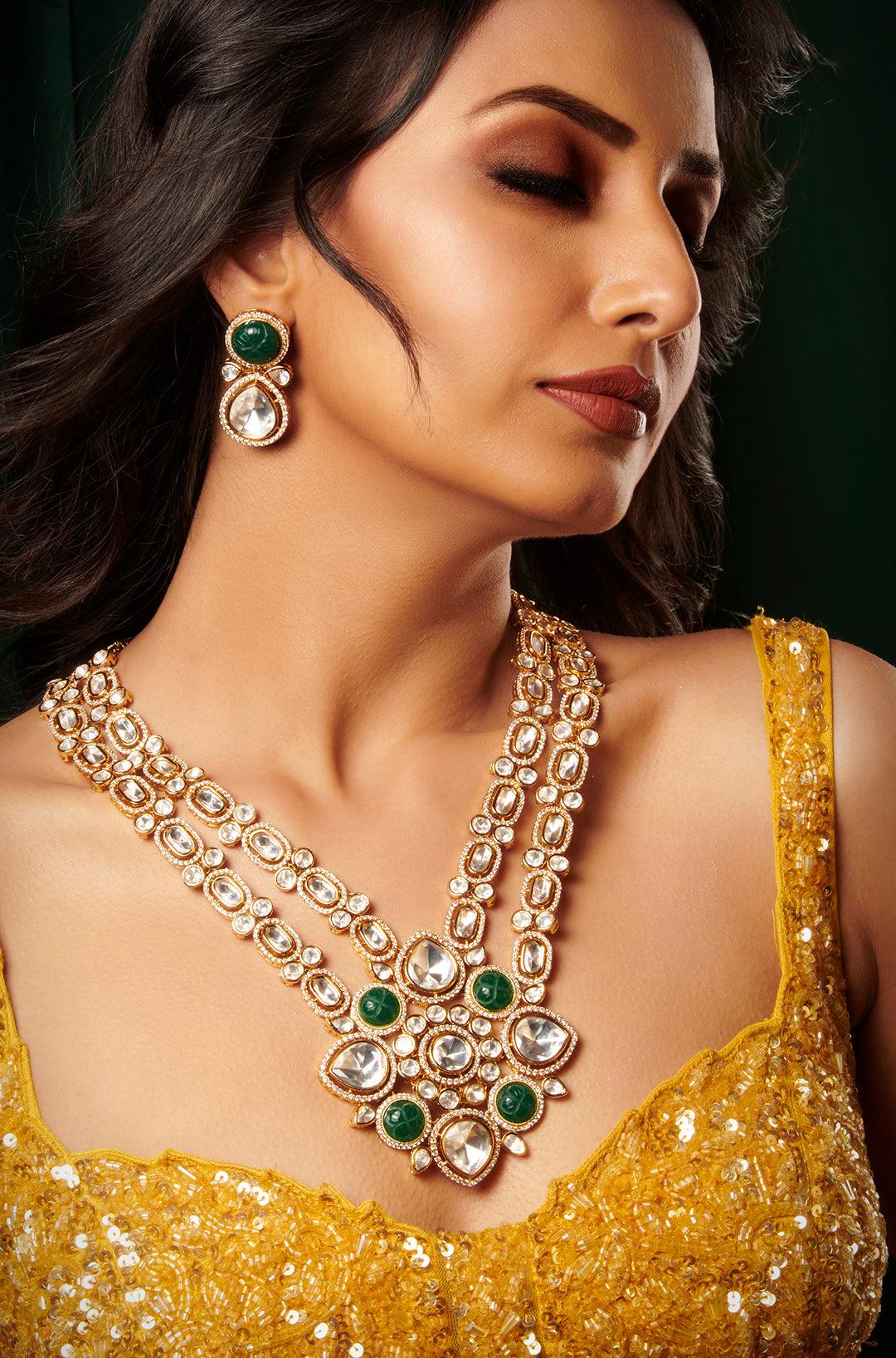 Radiant Kundan Layered Necklace Set - Dyulokha