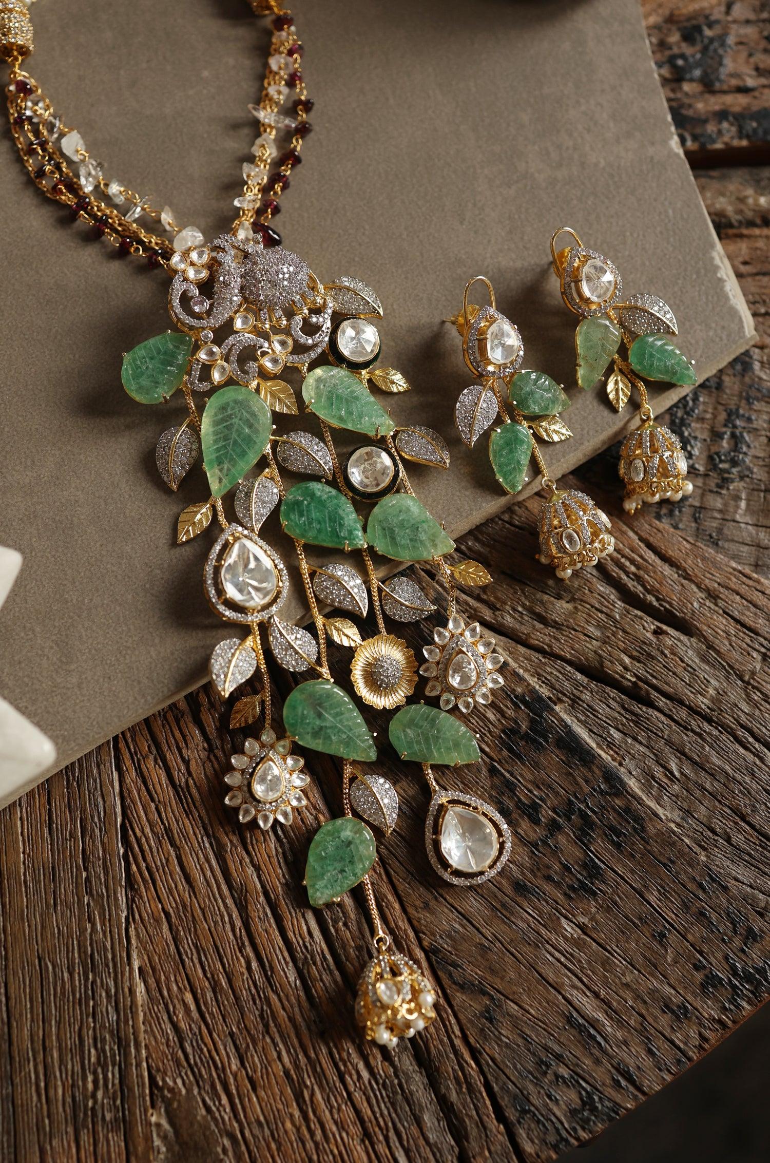 Mint and Pearl Harmony Necklace Set - Dyulokha