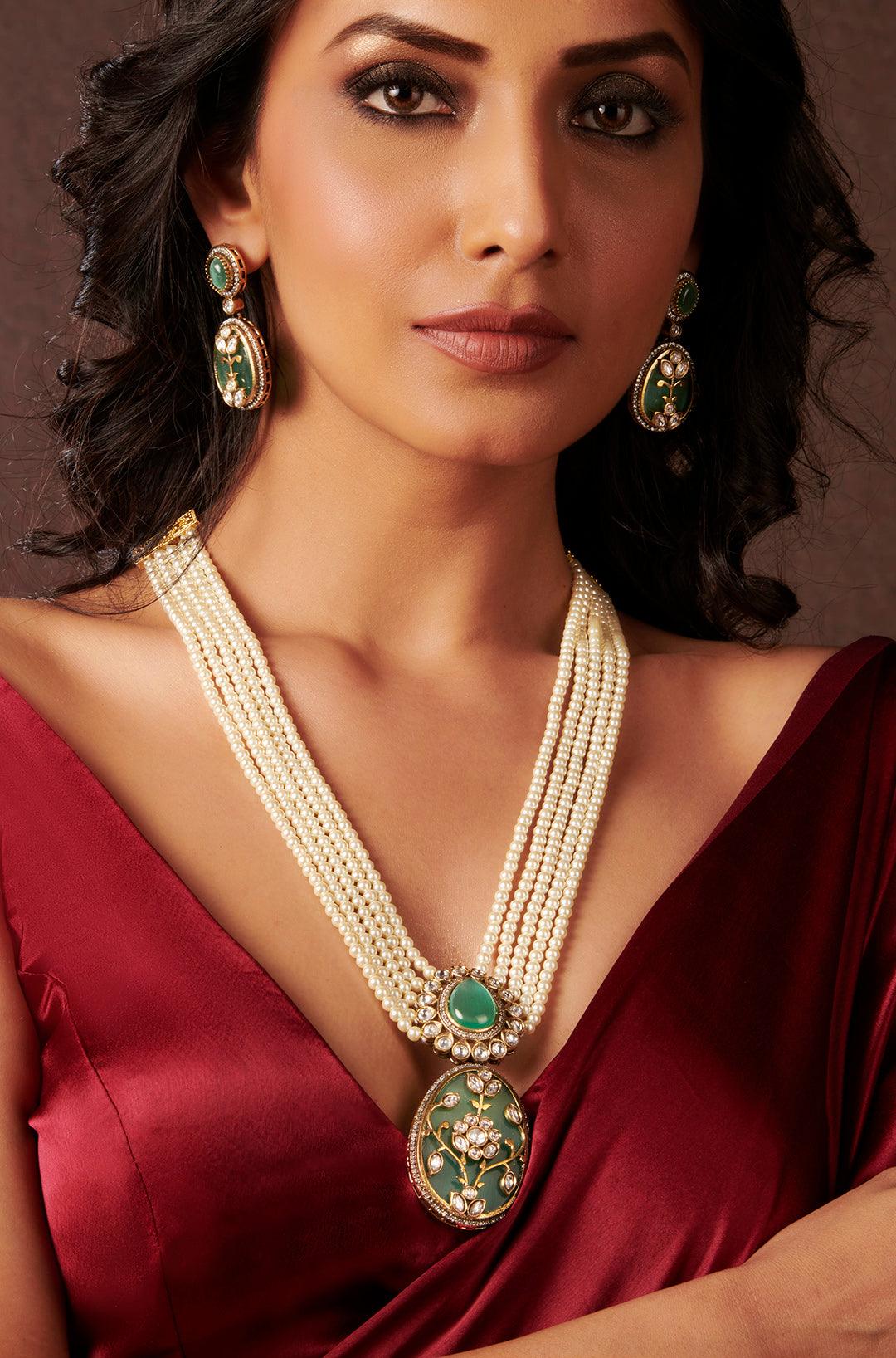 Lustrous Pearl & Flourite Set - Dyulokha